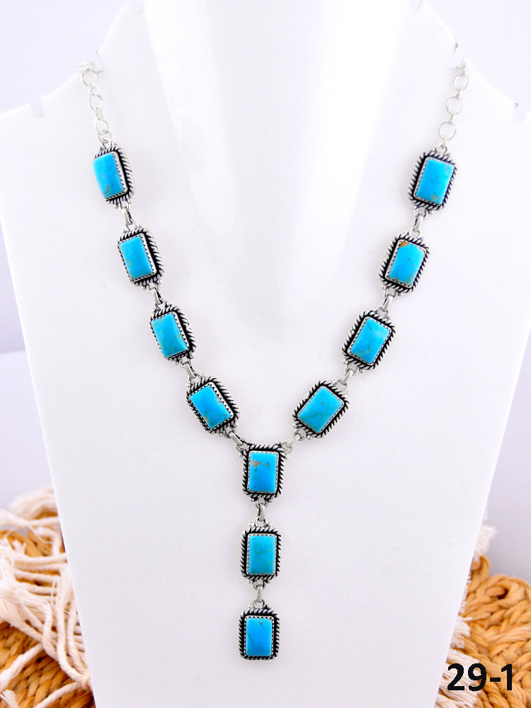 Southwest Made Kingman Turquoise & Sterling Silver Statement Necklace