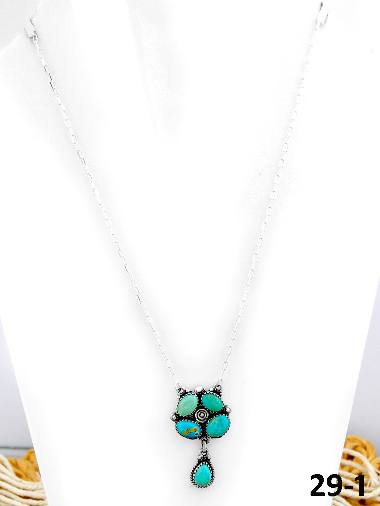 Southwest Made Manassa Turquoise & Sterling Silver Necklace