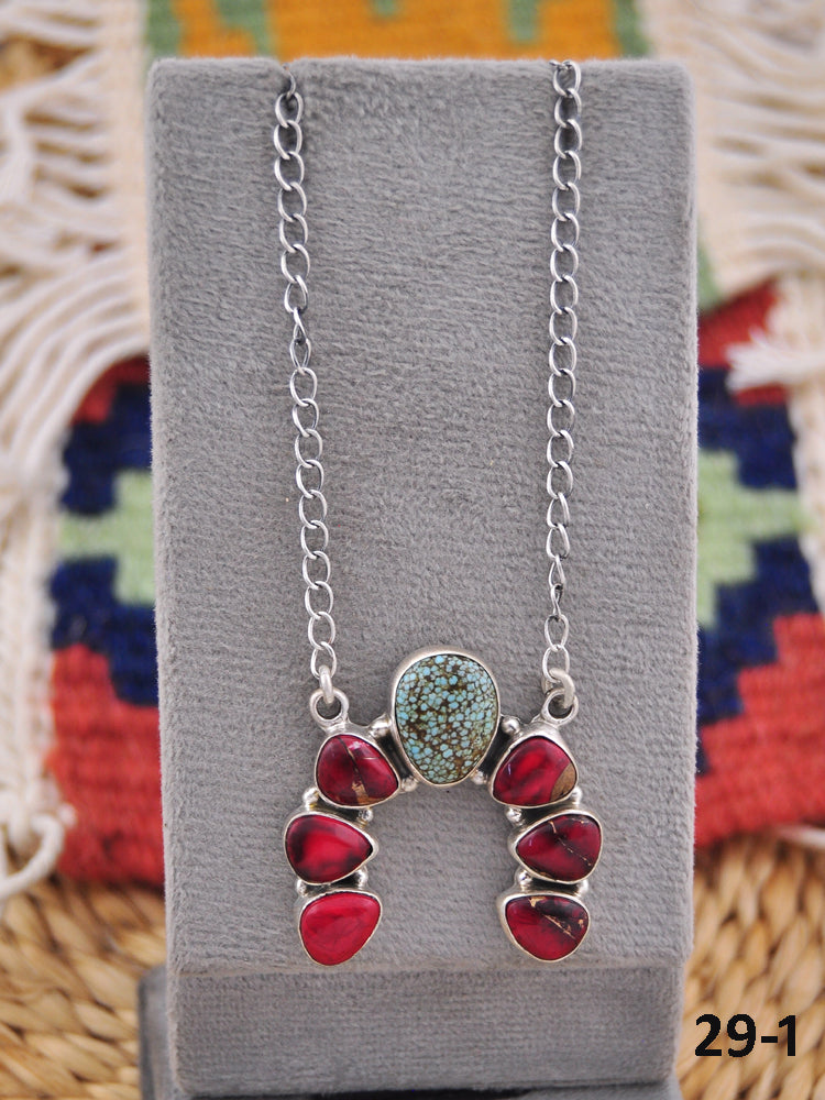 Southwest Made Multi Stone & Sterling Silver Naja Necklace