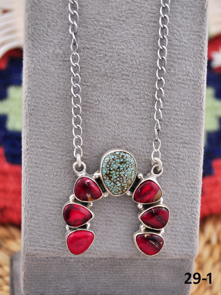 Southwest Made Multi Stone & Sterling Silver Naja Necklace