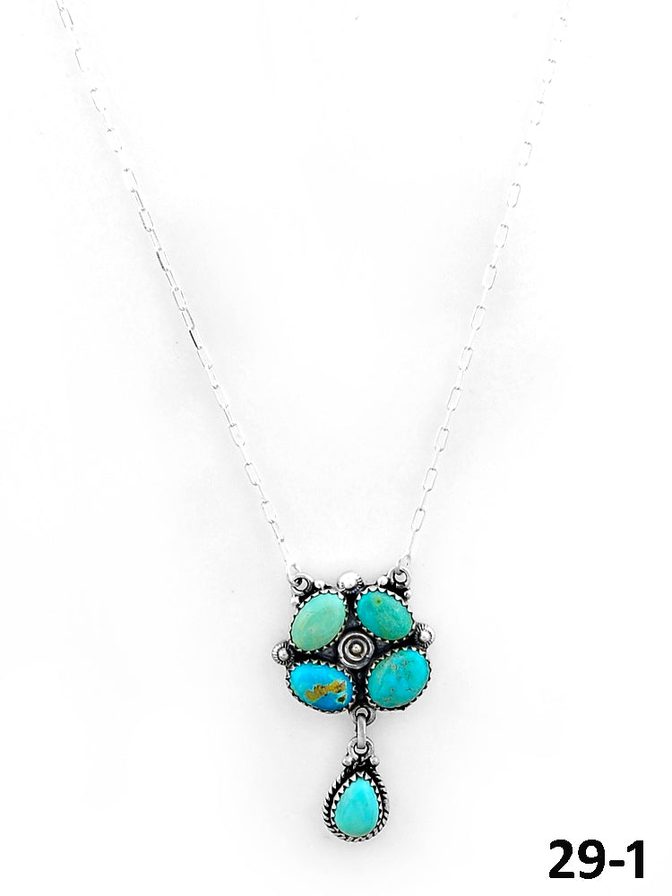 Southwest Made Manassa Turquoise & Sterling Silver Necklace