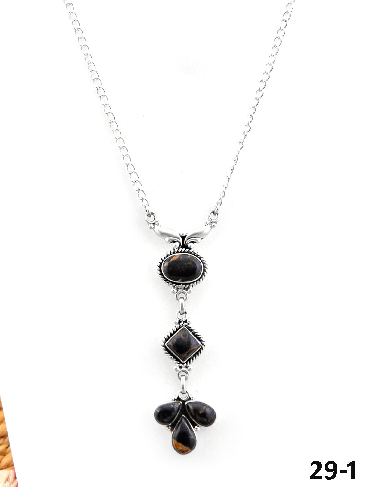 Southwest Made Multistone Turquoise & Sterling Silver Necklace