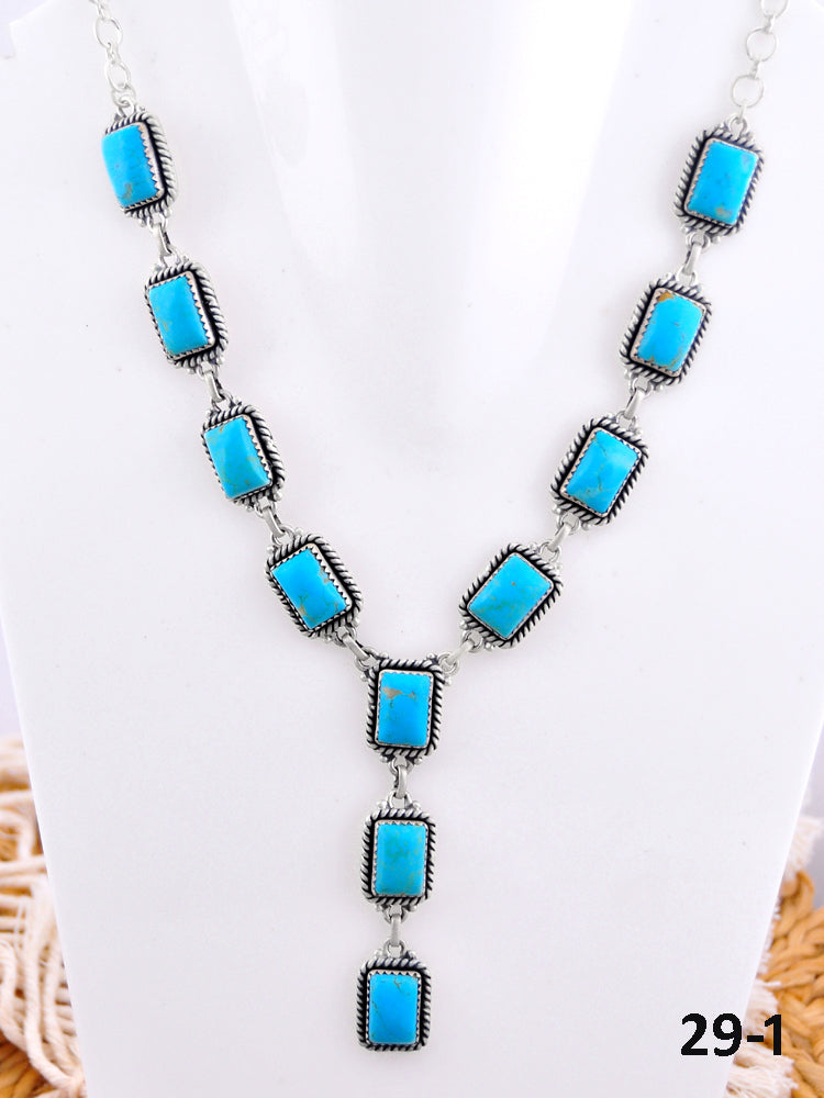 Southwest Made Kingman Turquoise & Sterling Silver Statement Necklace