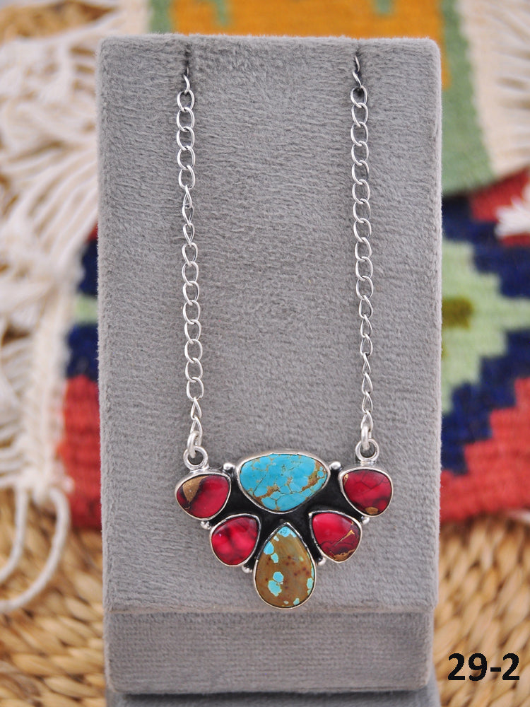 Southwest Made Multi Stone & Sterling Silver Necklace