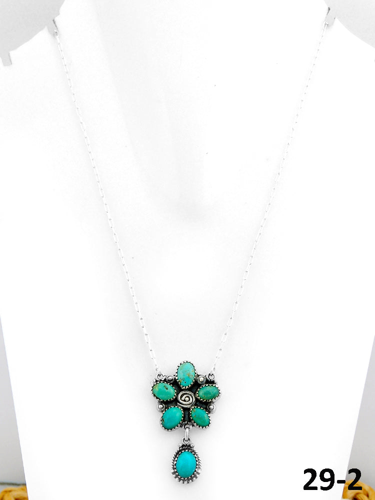 Southwest Made Manassa Turquoise & Sterling Silver Necklace