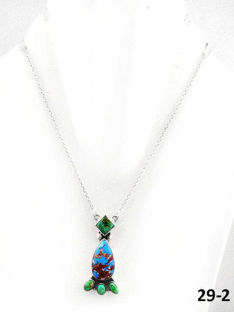 Southwest Made Multi Stone & Sterling Silver Necklace