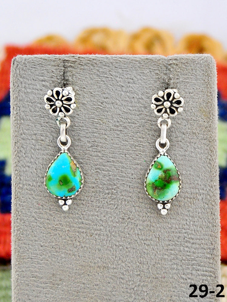 Southwest Made Sonoran Mountain Turquoise & Sterling Silver Post Earrings