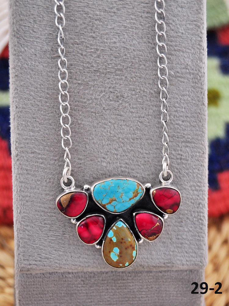 Southwest Made Multi Stone & Sterling Silver Necklace