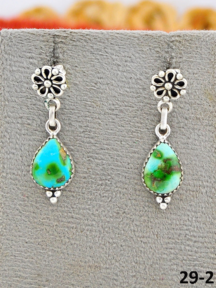 Southwest Made Sonoran Mountain Turquoise & Sterling Silver Post Earrings