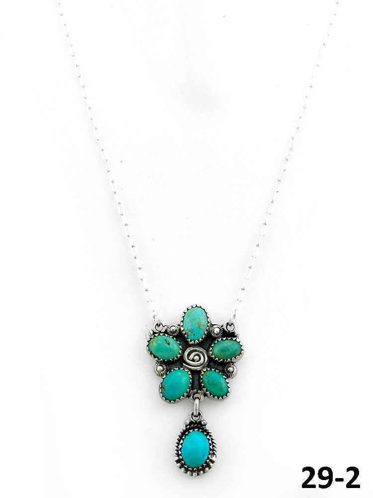 Southwest Made Manassa Turquoise & Sterling Silver Necklace