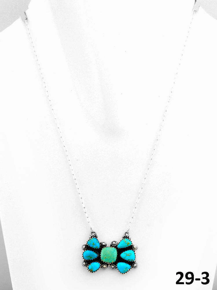 Southwest Made Manassa Turquoise & Sterling Silver Necklace