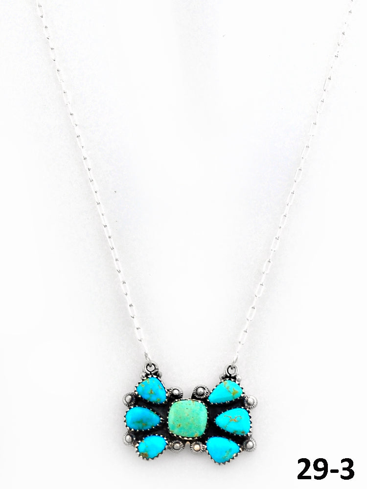Southwest Made Manassa Turquoise & Sterling Silver Necklace