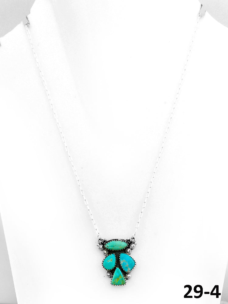 Southwest Made Manassa Turquoise & Sterling Silver Necklace