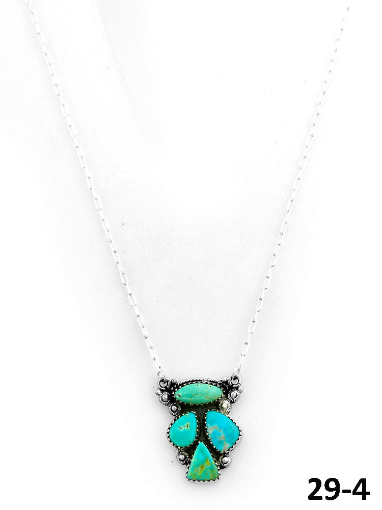 Southwest Made Manassa Turquoise & Sterling Silver Necklace