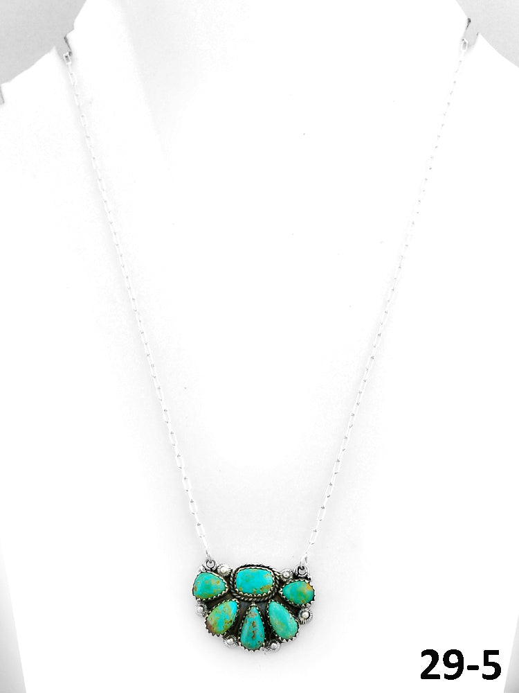 Southwest Made Manassa Turquoise & Sterling Silver Necklace