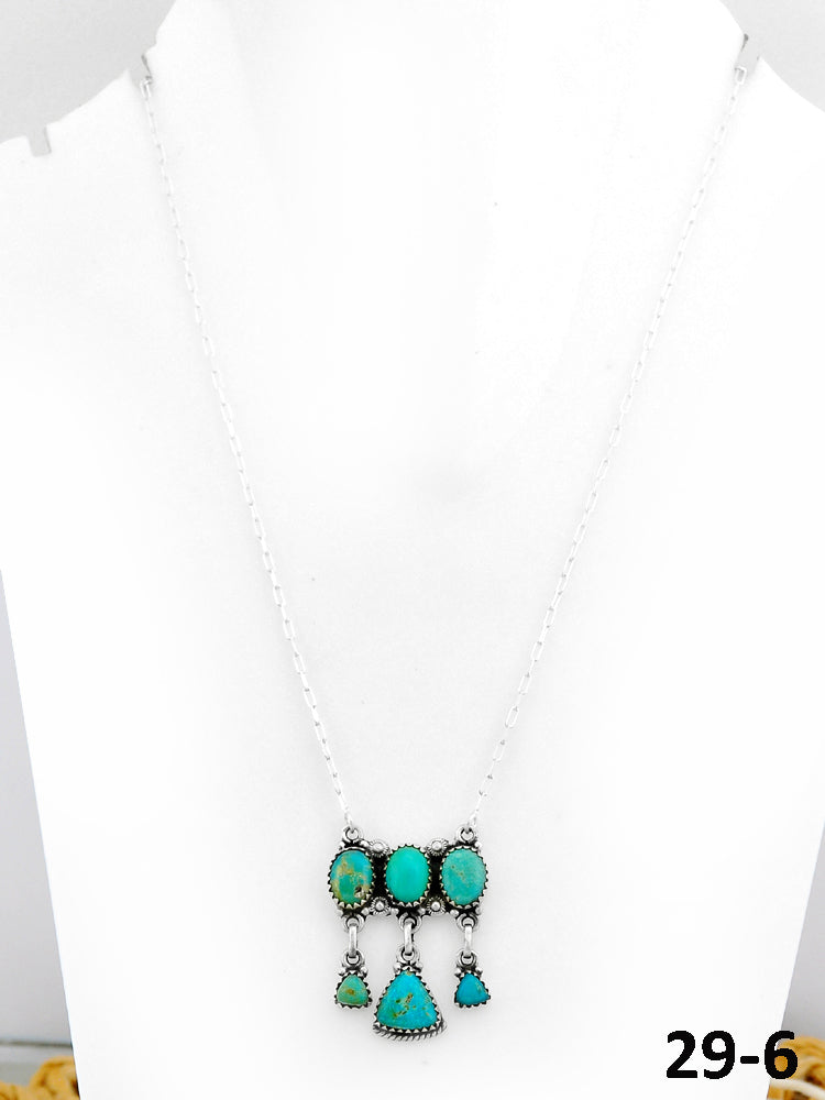 Southwest Made Manassa Turquoise & Sterling Silver Necklace