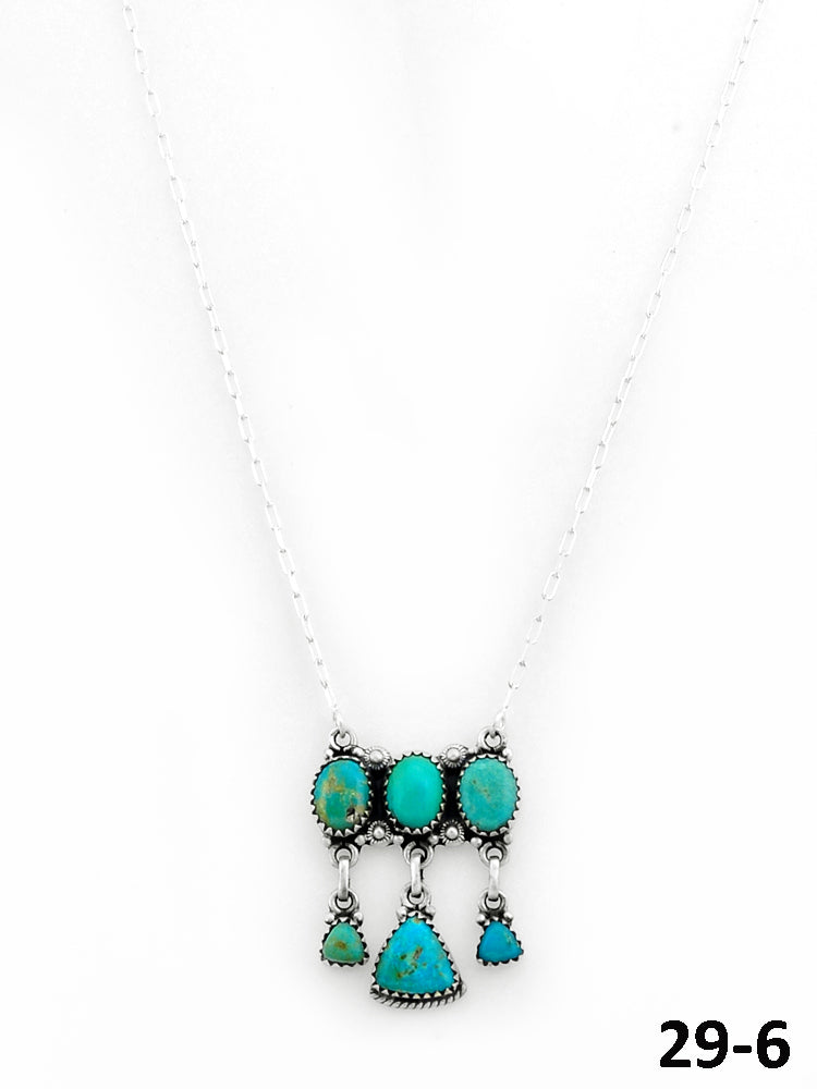 Southwest Made Manassa Turquoise & Sterling Silver Necklace
