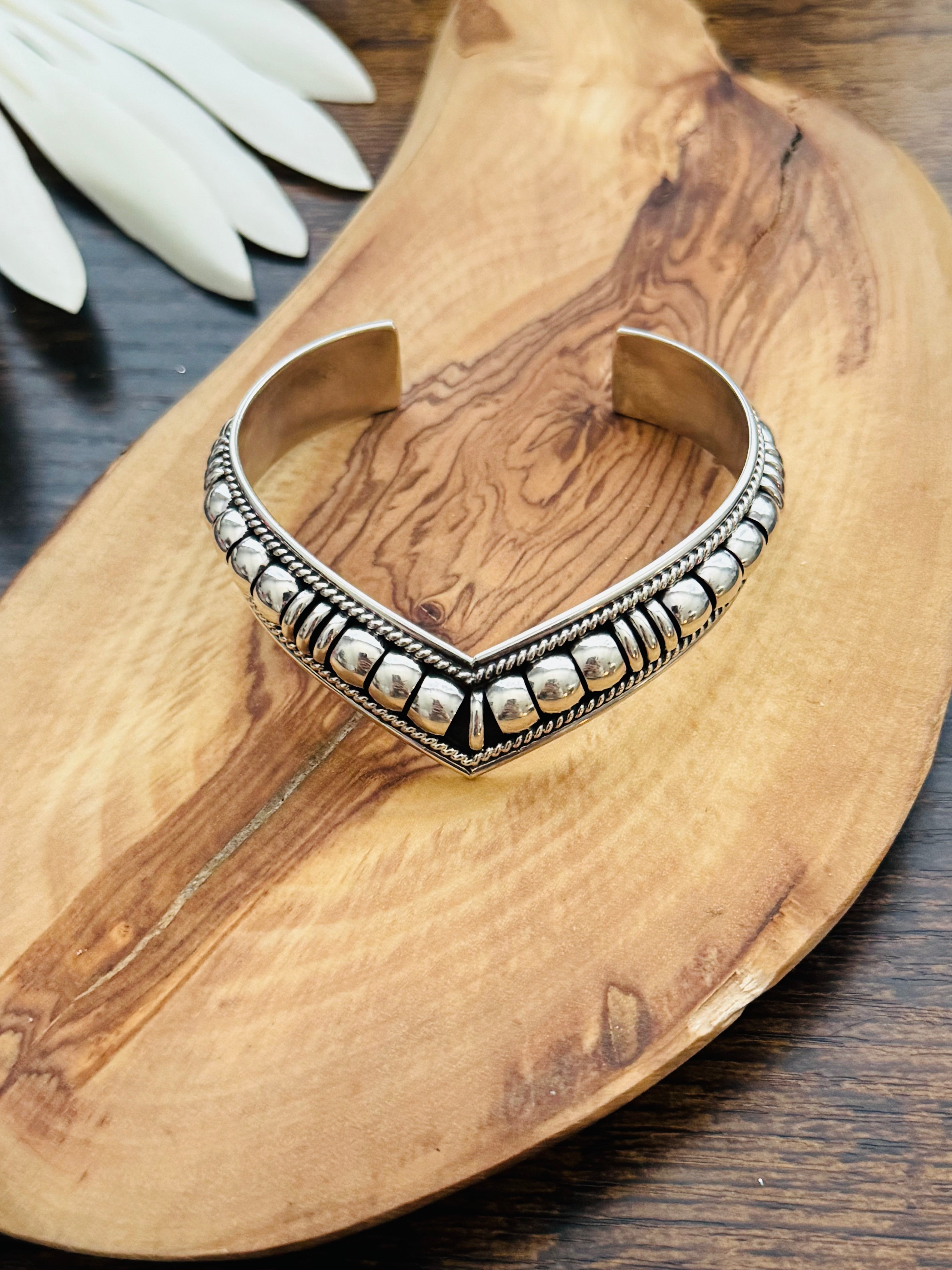 Navajo Made Sterling Silver Cuff Bracelet