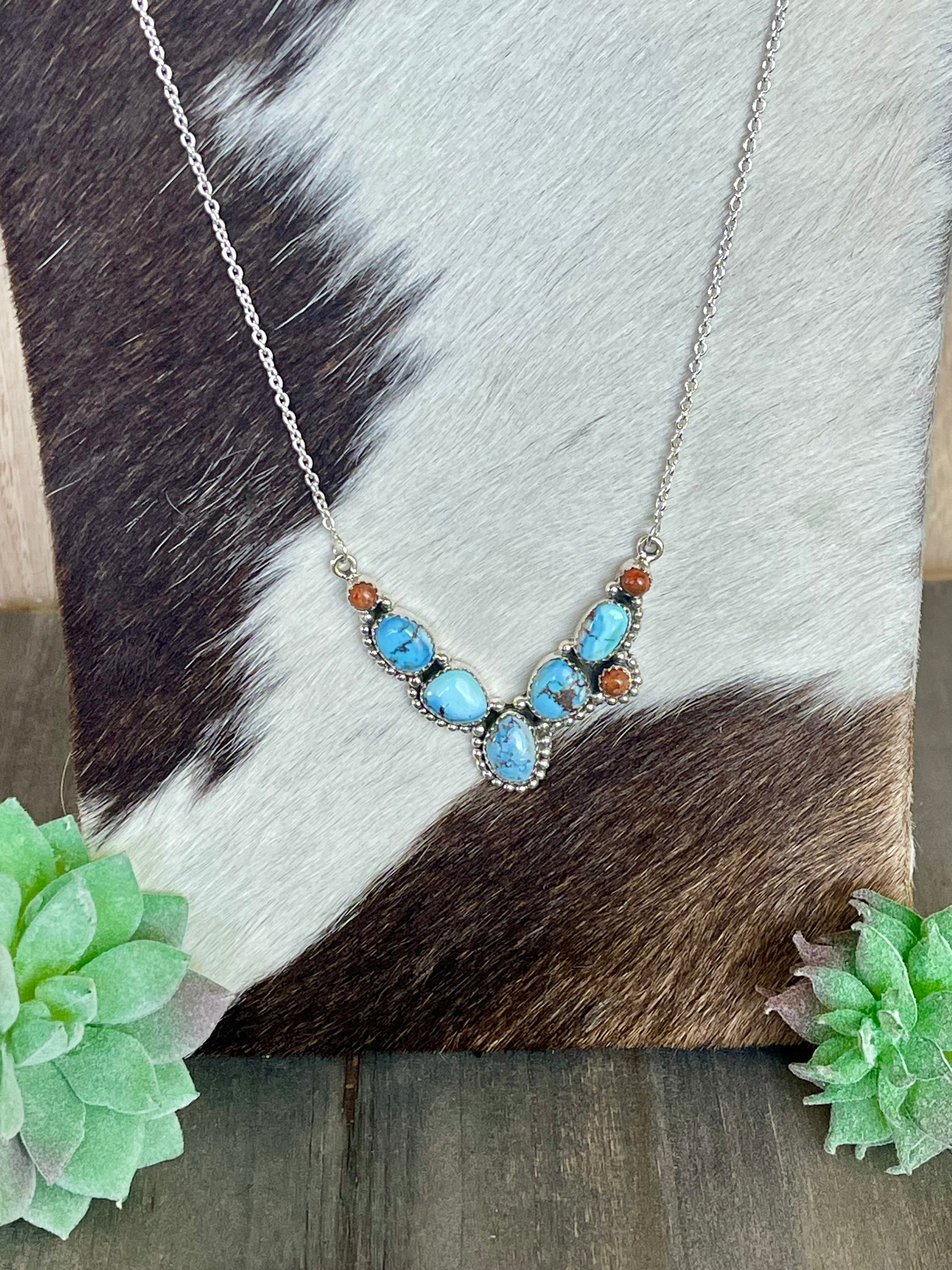 Southwest Handmade Multi Stone & Sterling Silver Necklace