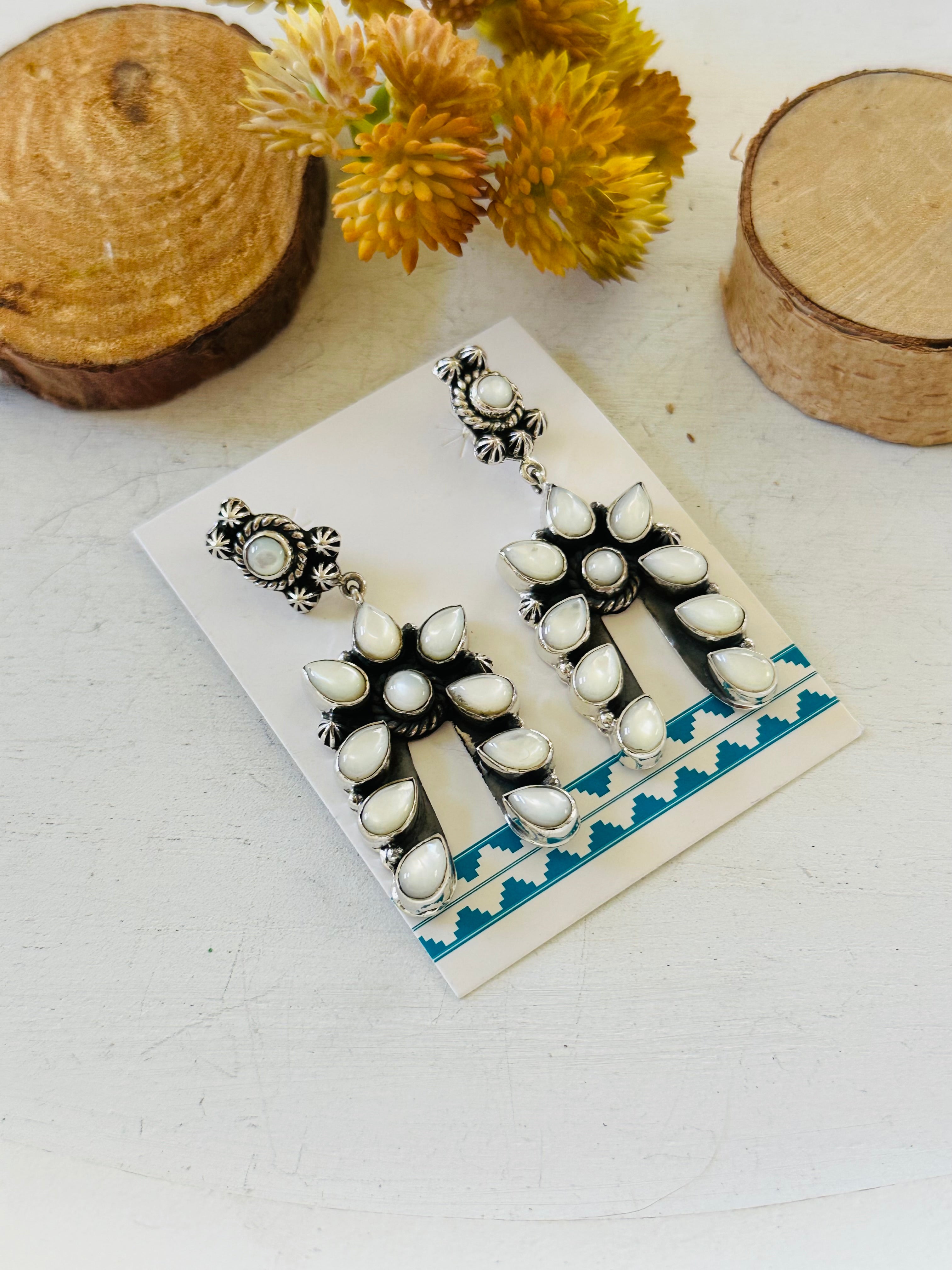 TTD “The Storm” Mother of Pearl & Sterling Silver Earrings