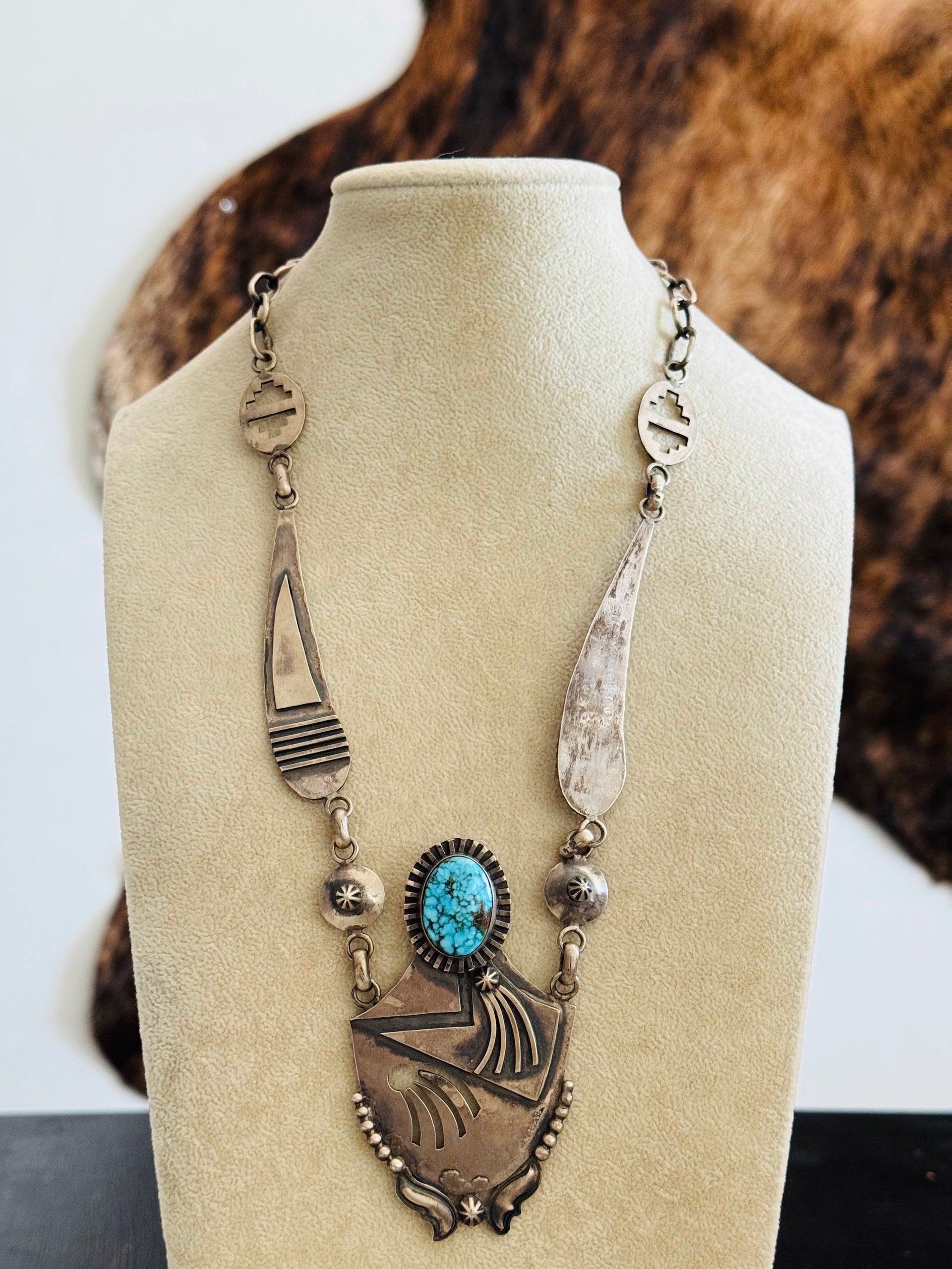 Paul Livingston Kingman Turquoise & Sterling Silver Necklace