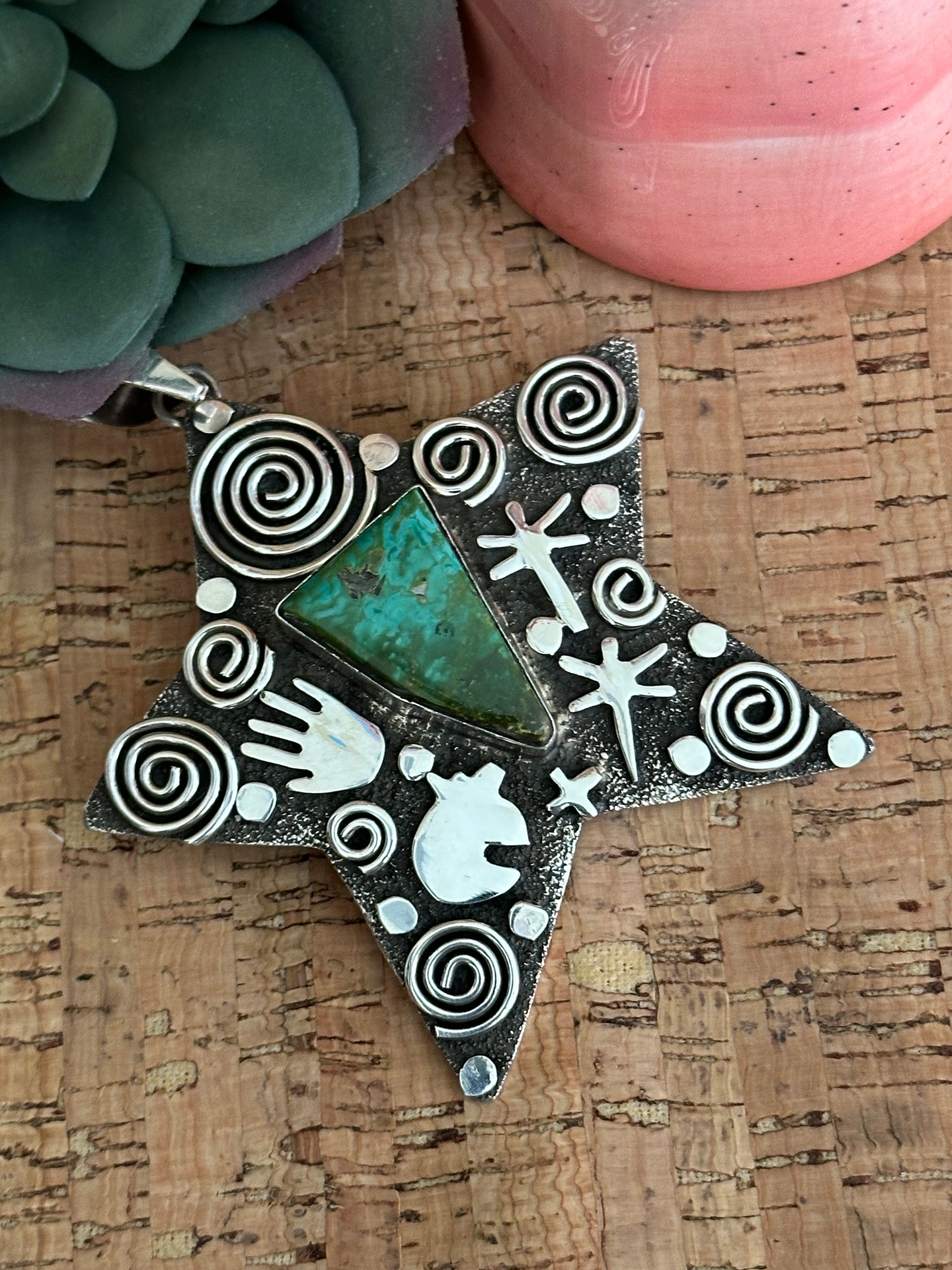 Alex Sanchez Royston Turquoise & Sterling Silver Star Pendant