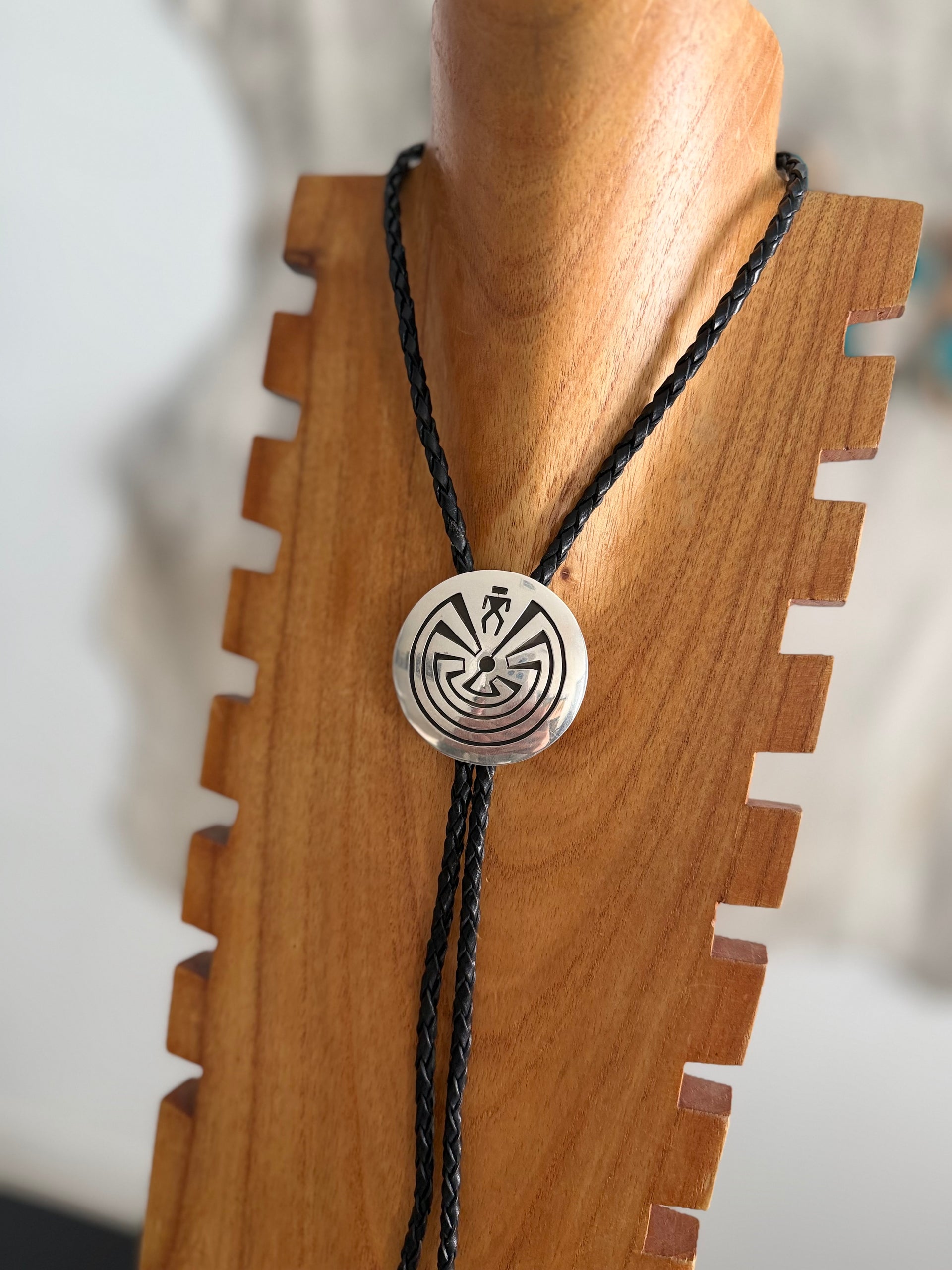 Navajo Made Sterling Silver Bolo Tie