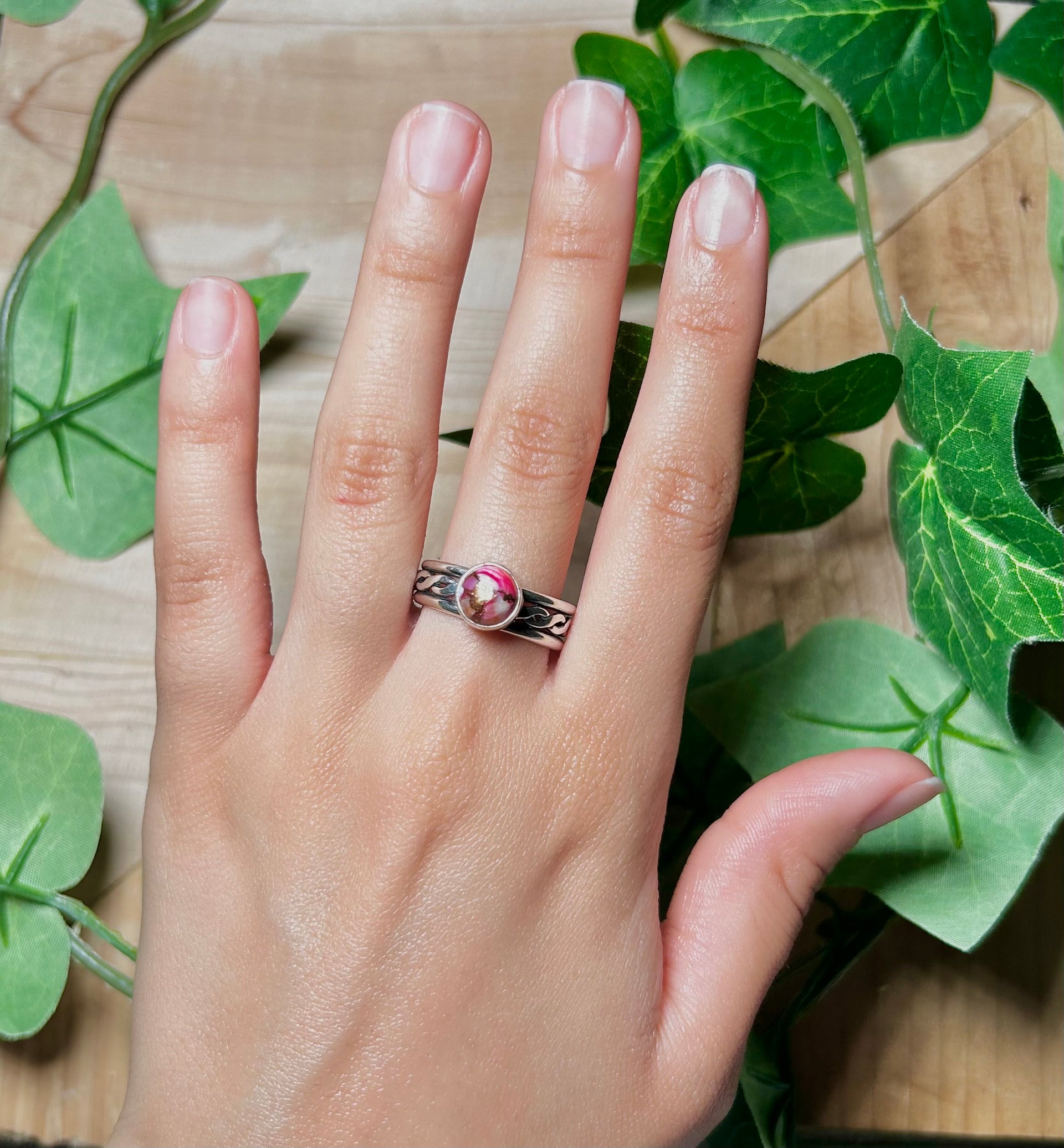 Navajo Made Mohave Turquoise and Sterling Silver Ring Size 9.25