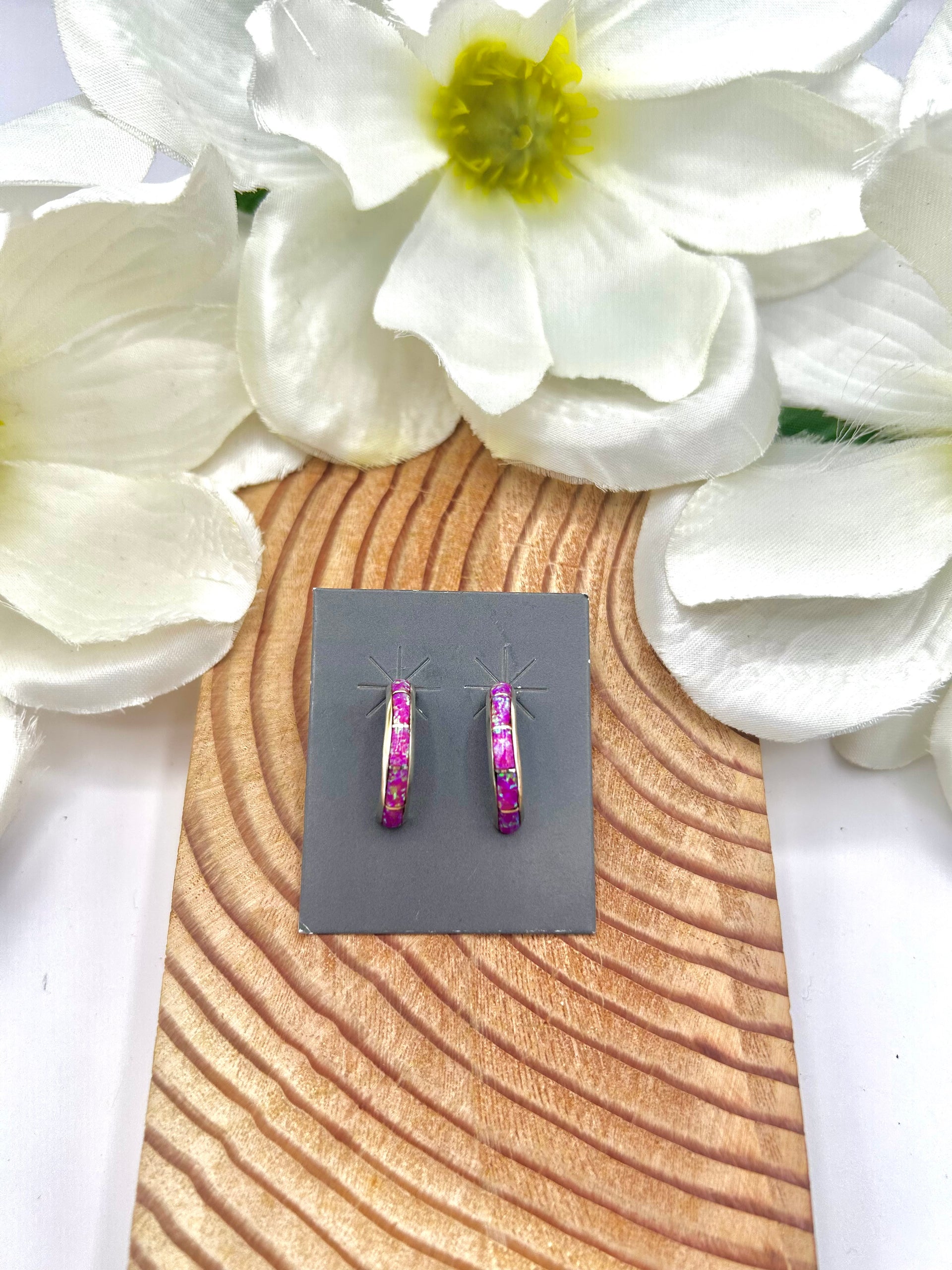 Navajo Made Opal & Sterling Silver Post  Earrings
