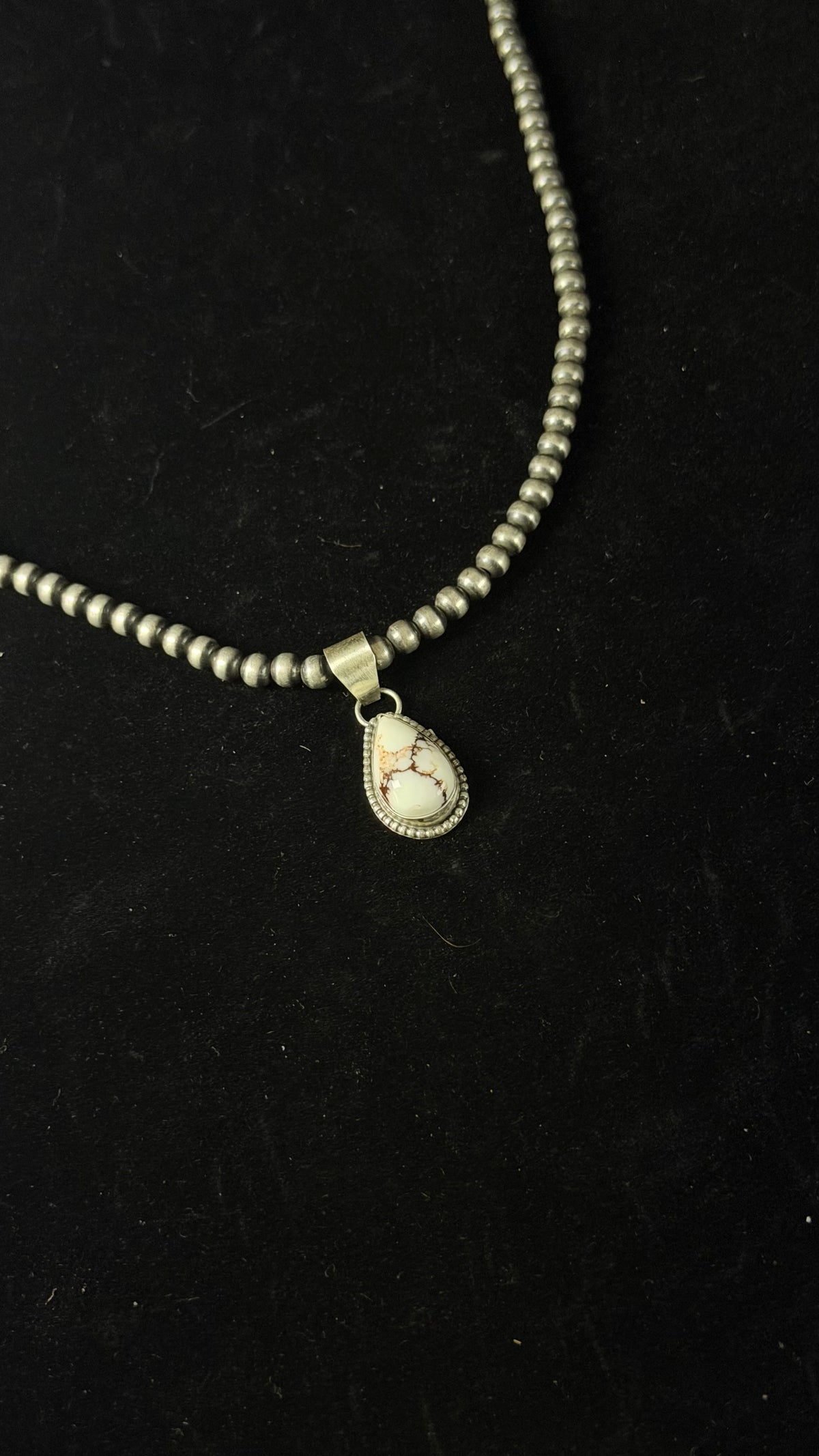 Navajo Made Wild Horse & Sterling Silver Pendant