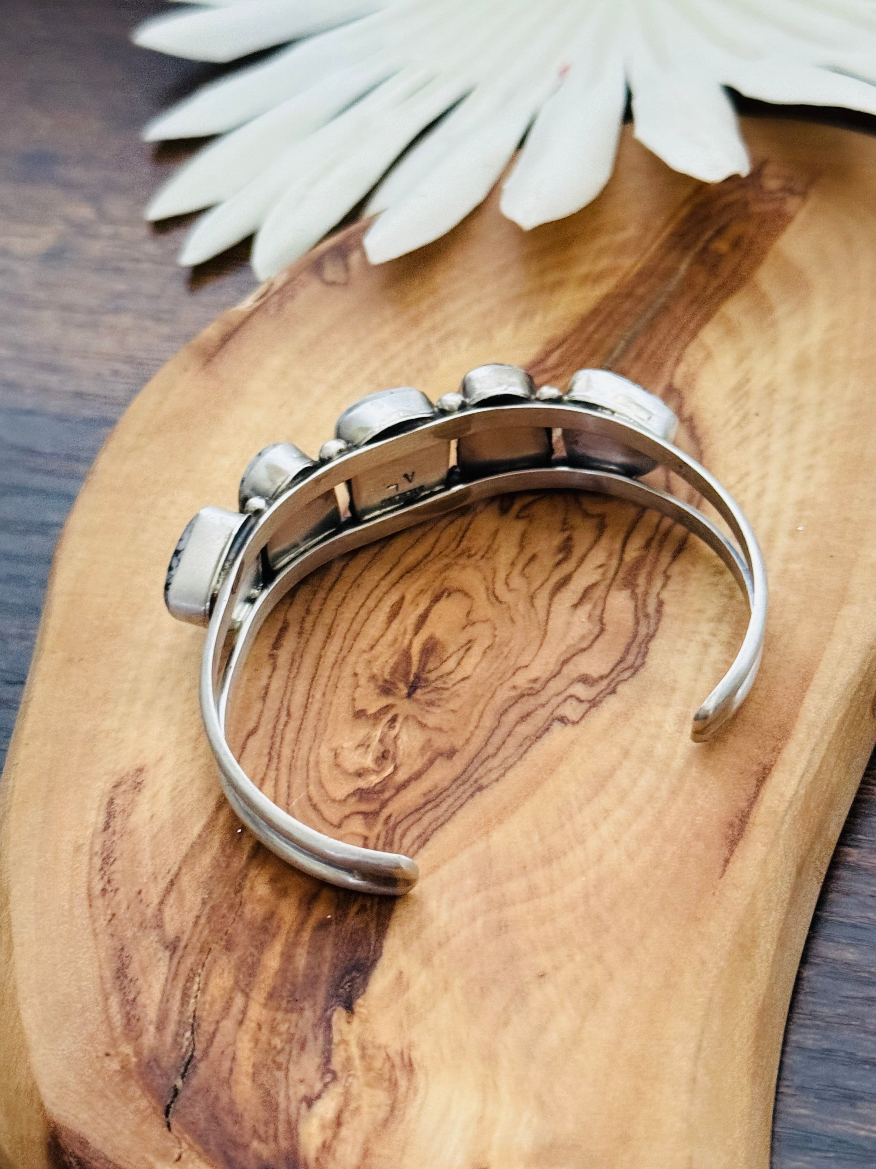 Augustine Largo White Buffalo & Sterling Silver Cuff Bracelet