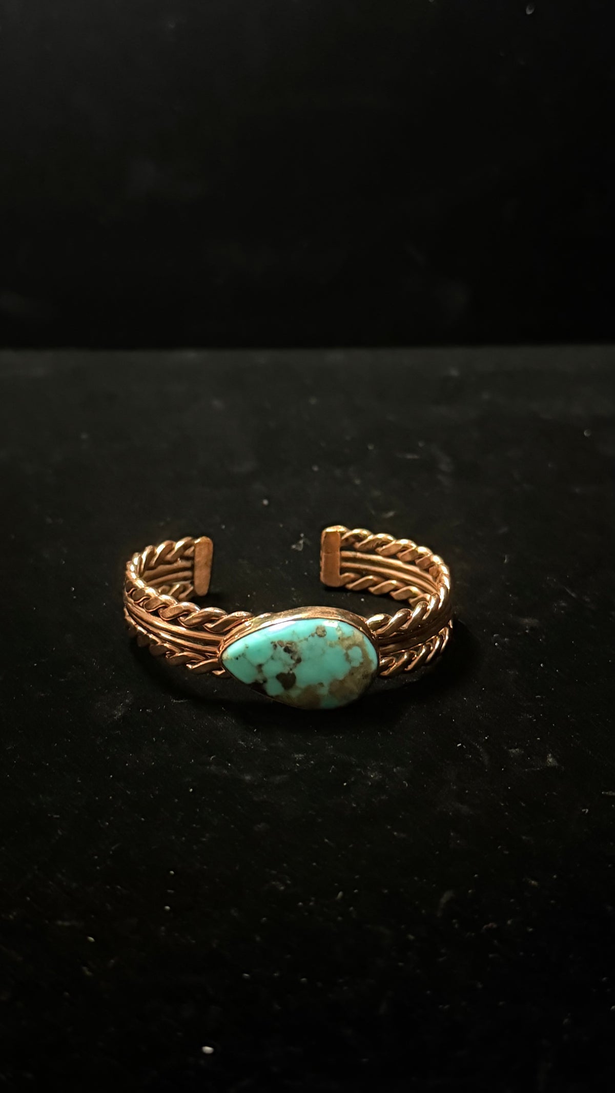 Navajo Made Kingman Turquoise & Copper Cuff Bracelet
