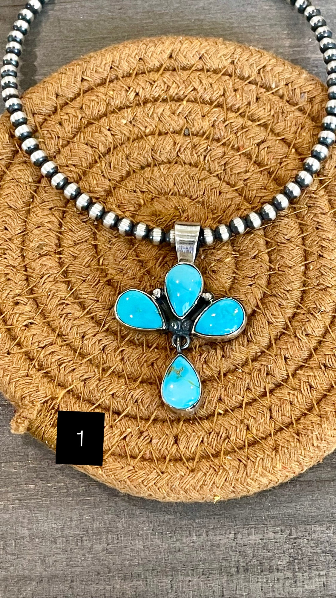 Southwest Handmade Sonoran Mountain Turquoise & Sterling Silver Pendant