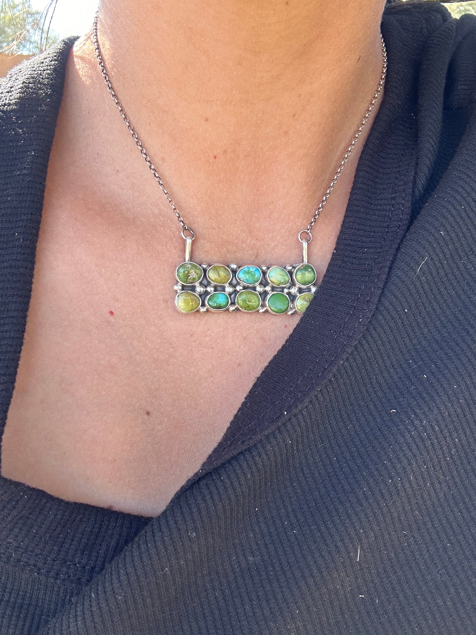 John Begay Sonoran Gold & Sterling Silver Bar Necklace