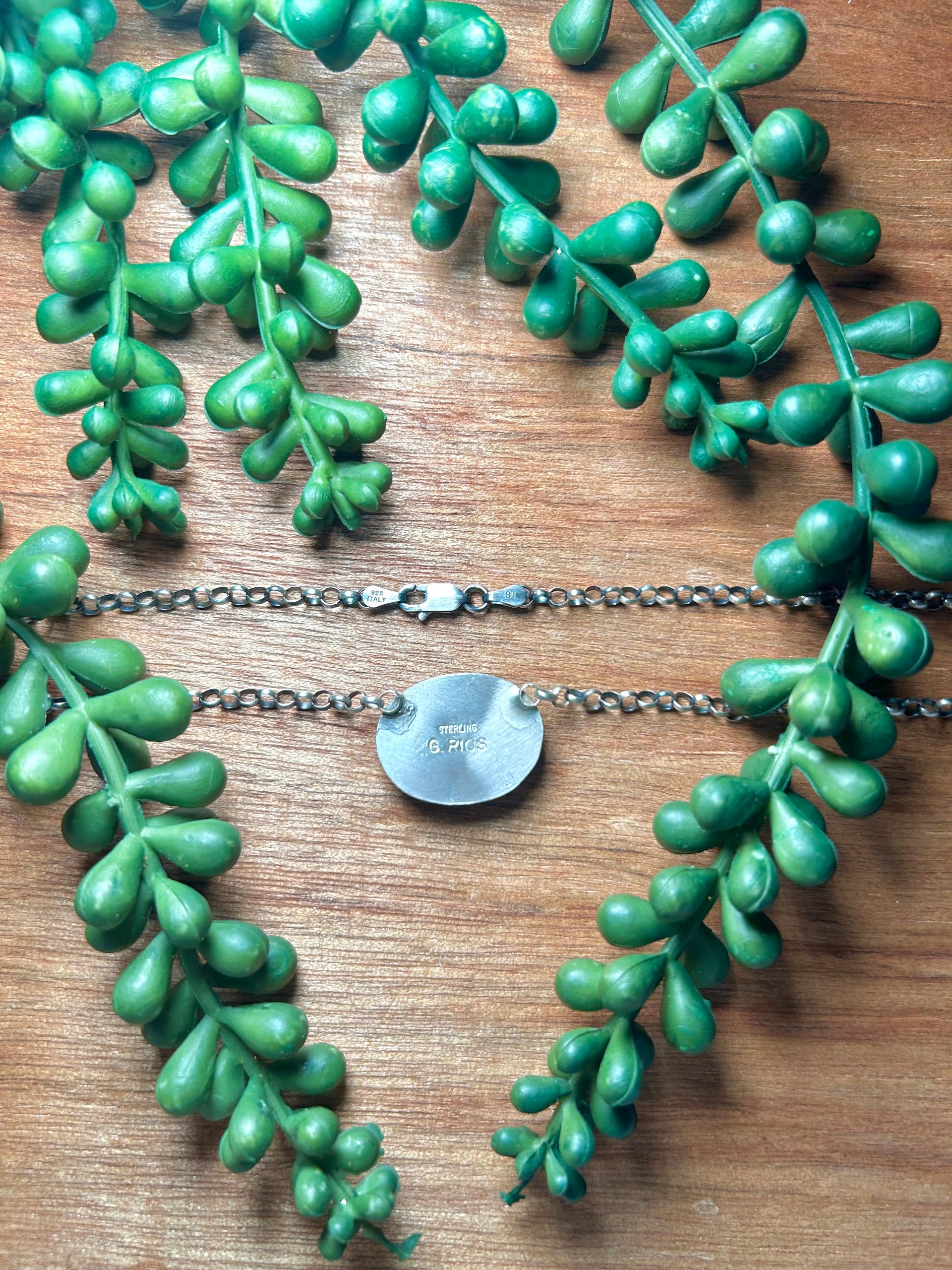 Navajo Cotton Candy Dahlia & Sterling Silver Necklace
