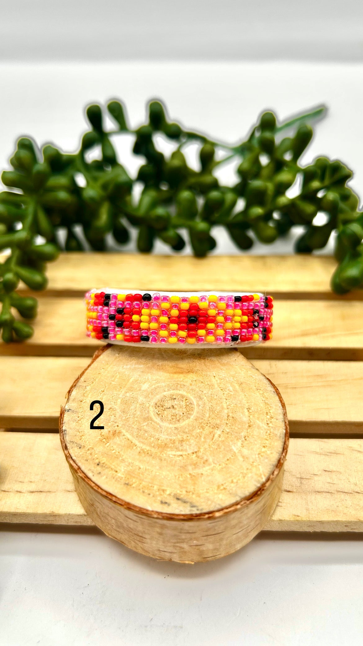 Navajo Made Beaded & Sterling Silver Baby Cuff Bracelet