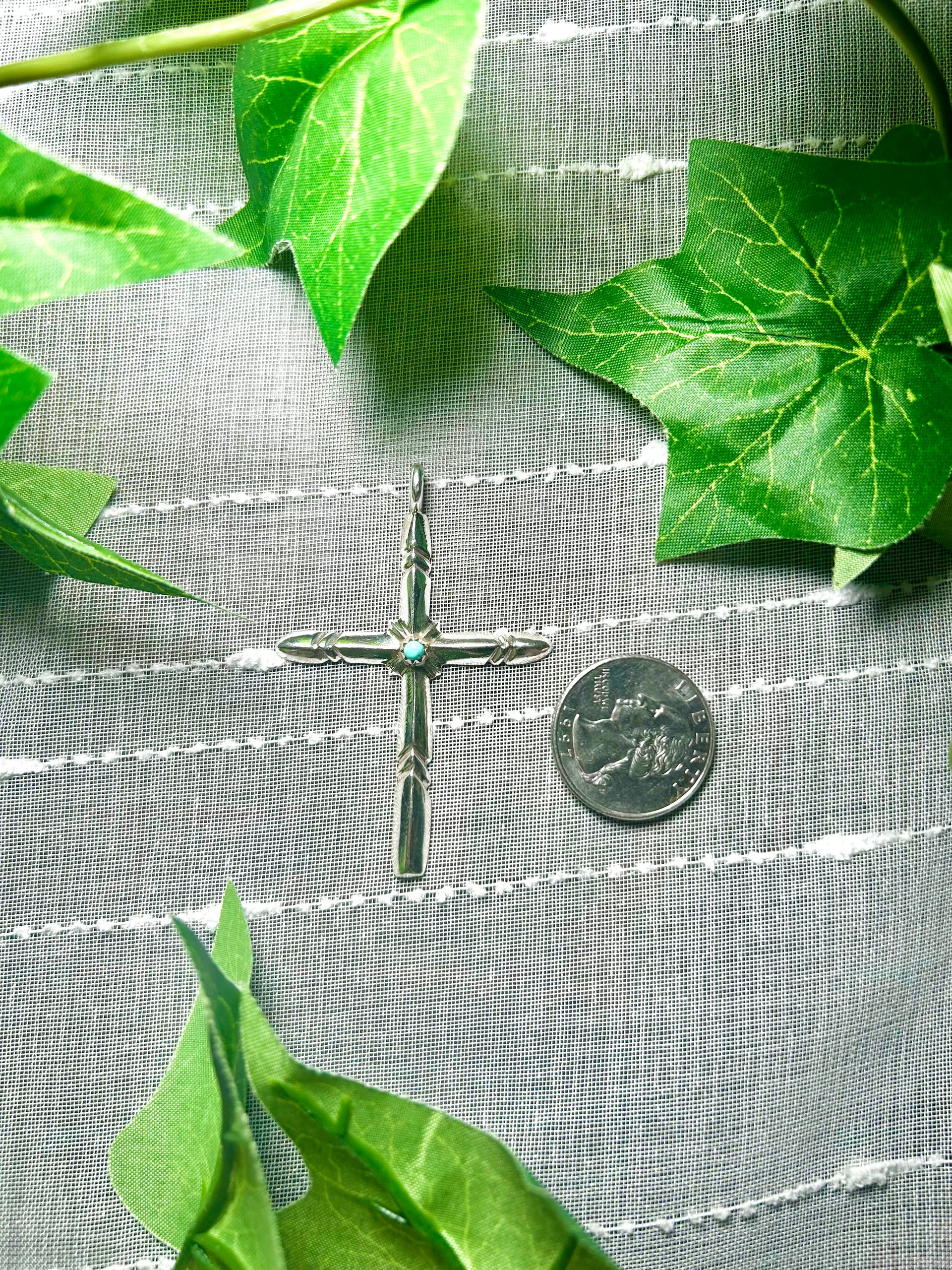 Navajo Made Kingman Turquoise & Sterling Silver Pendant