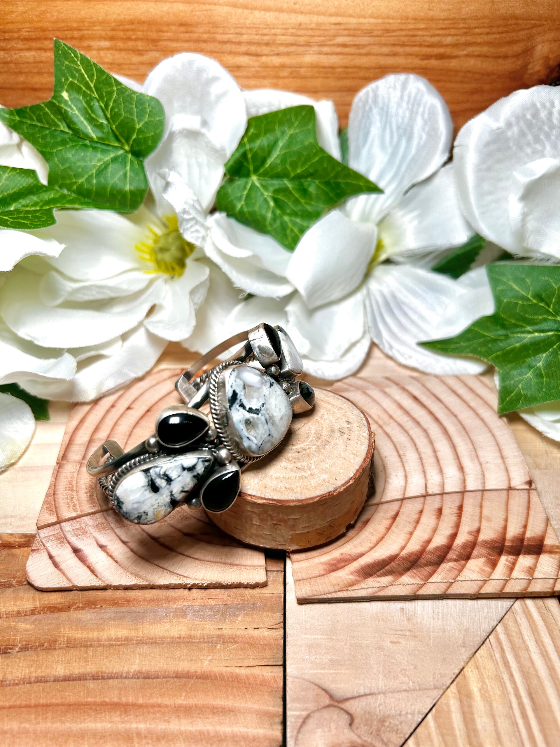 Paul Livingston Multi Stone & Sterling Silver Cuff Bracelet