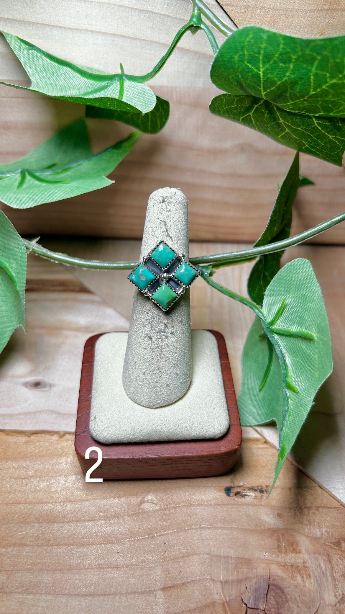 Annie Spencer Kingman Turquoise & Sterling Sliver Cluster Ring