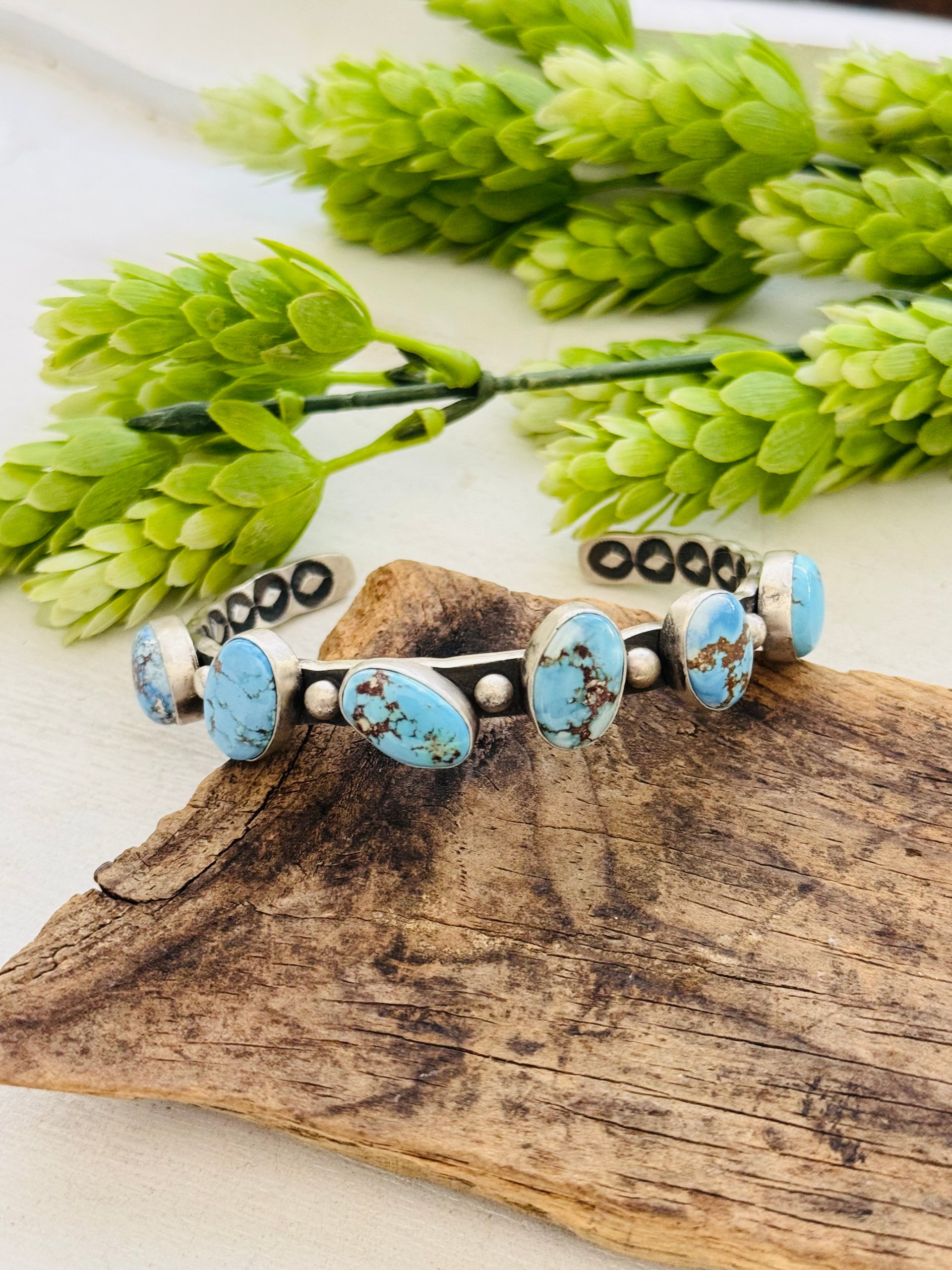 LeRoy James Golden Hills Turquoise & Sterling Silver Cuff Bracelet