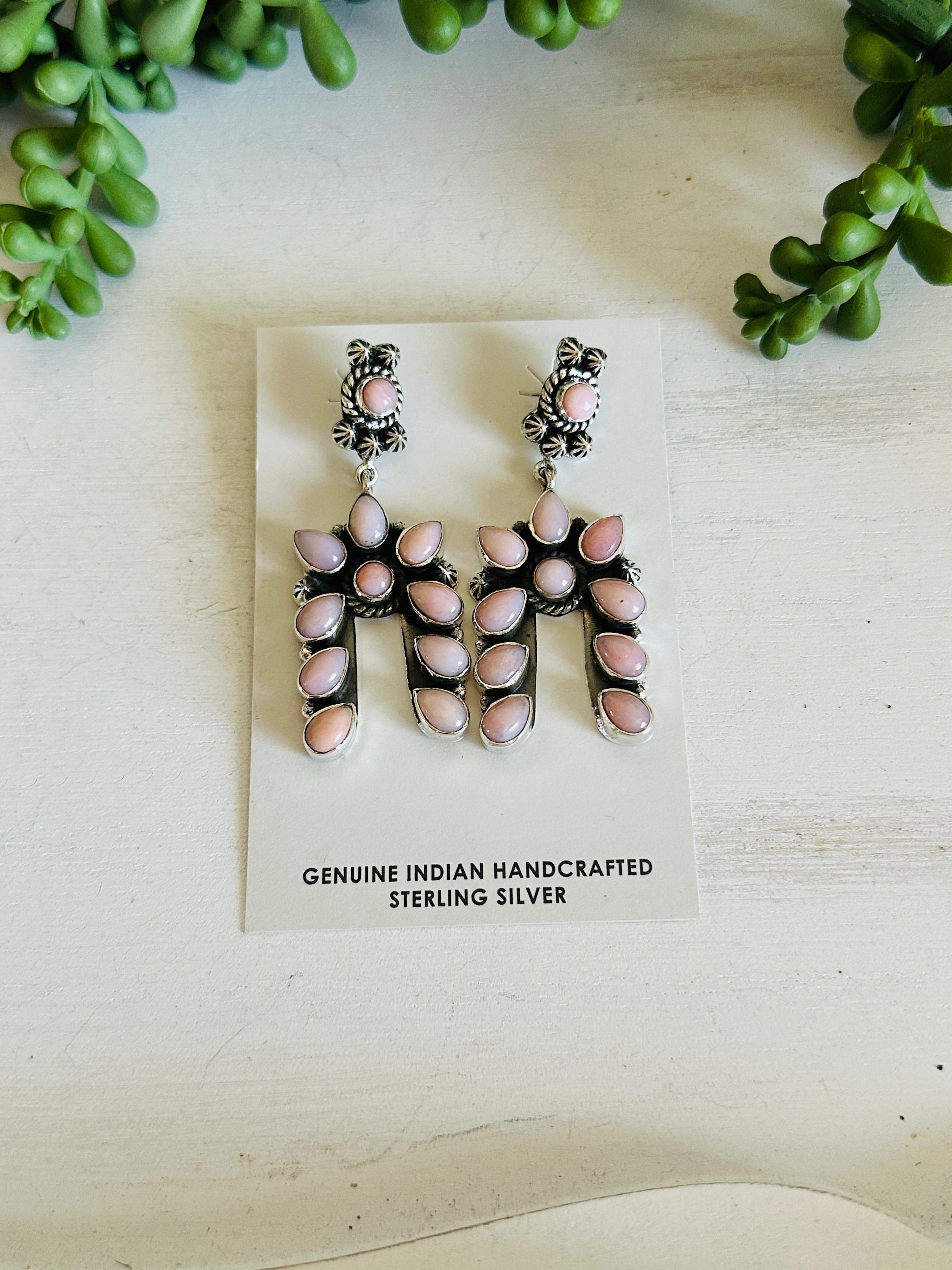 TTD “The Storm” Pink Conch & Sterling Silver Earrings