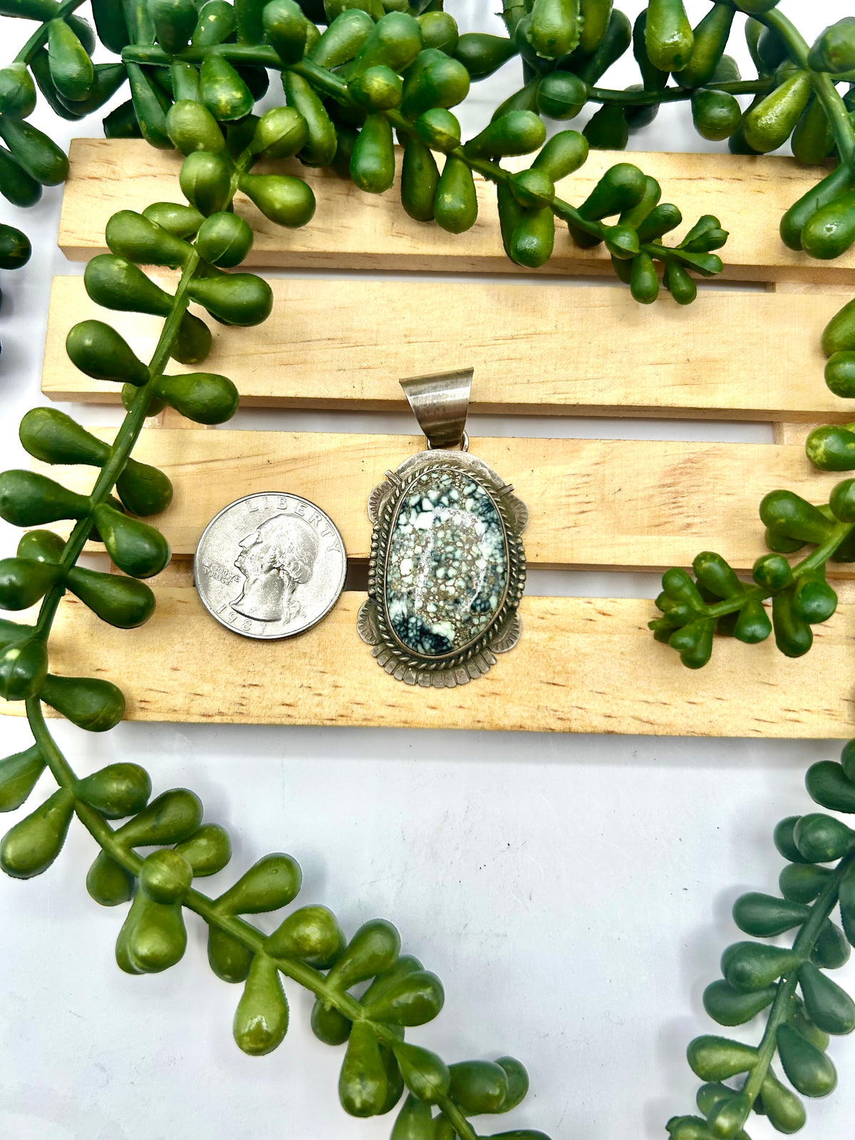 Dave Skeets New Lander Variscite & Sterling Silver Pendant