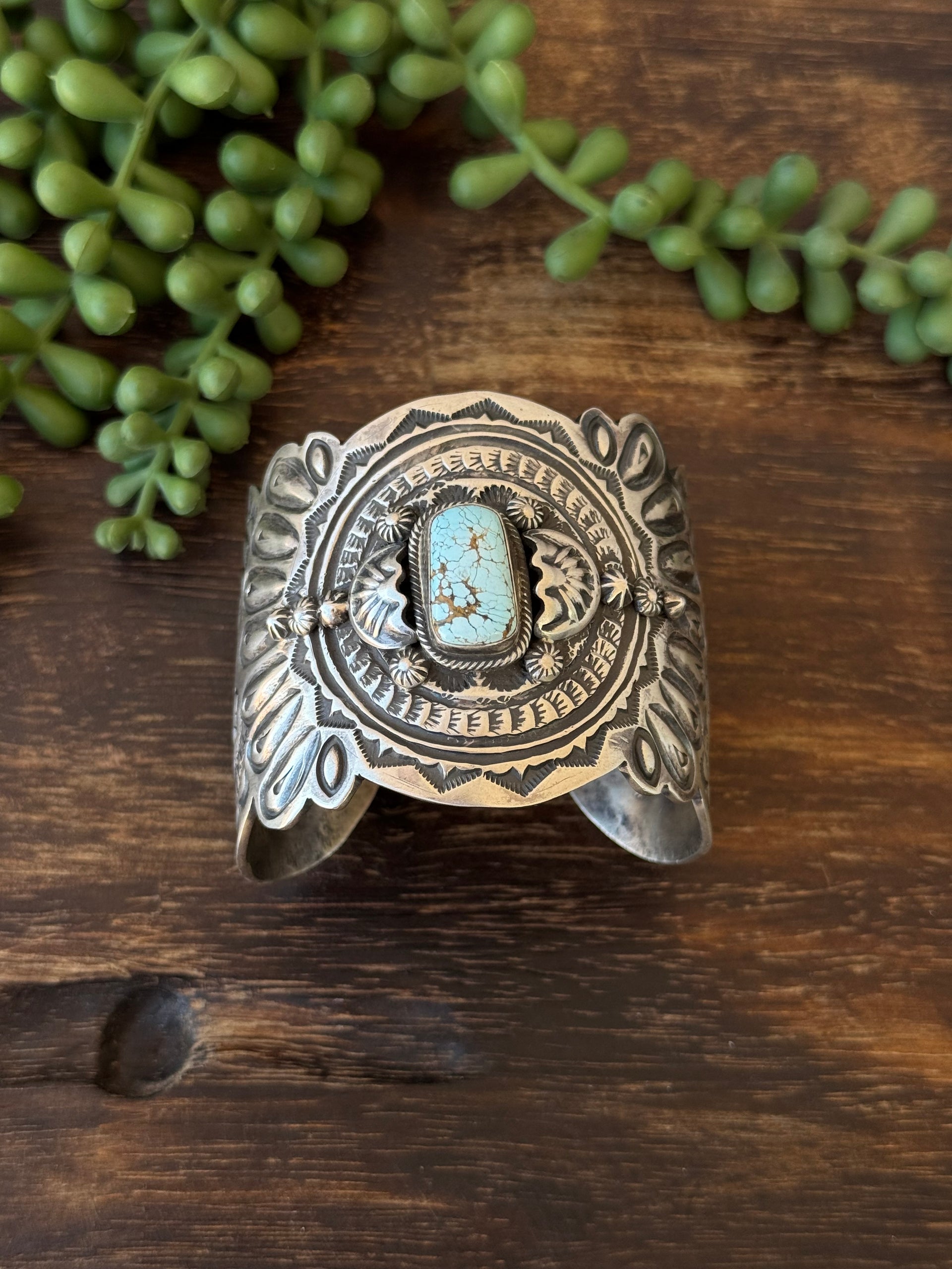 Gilbert Tom #8 Turquoise & Sterling Silver Cuff Bracelet