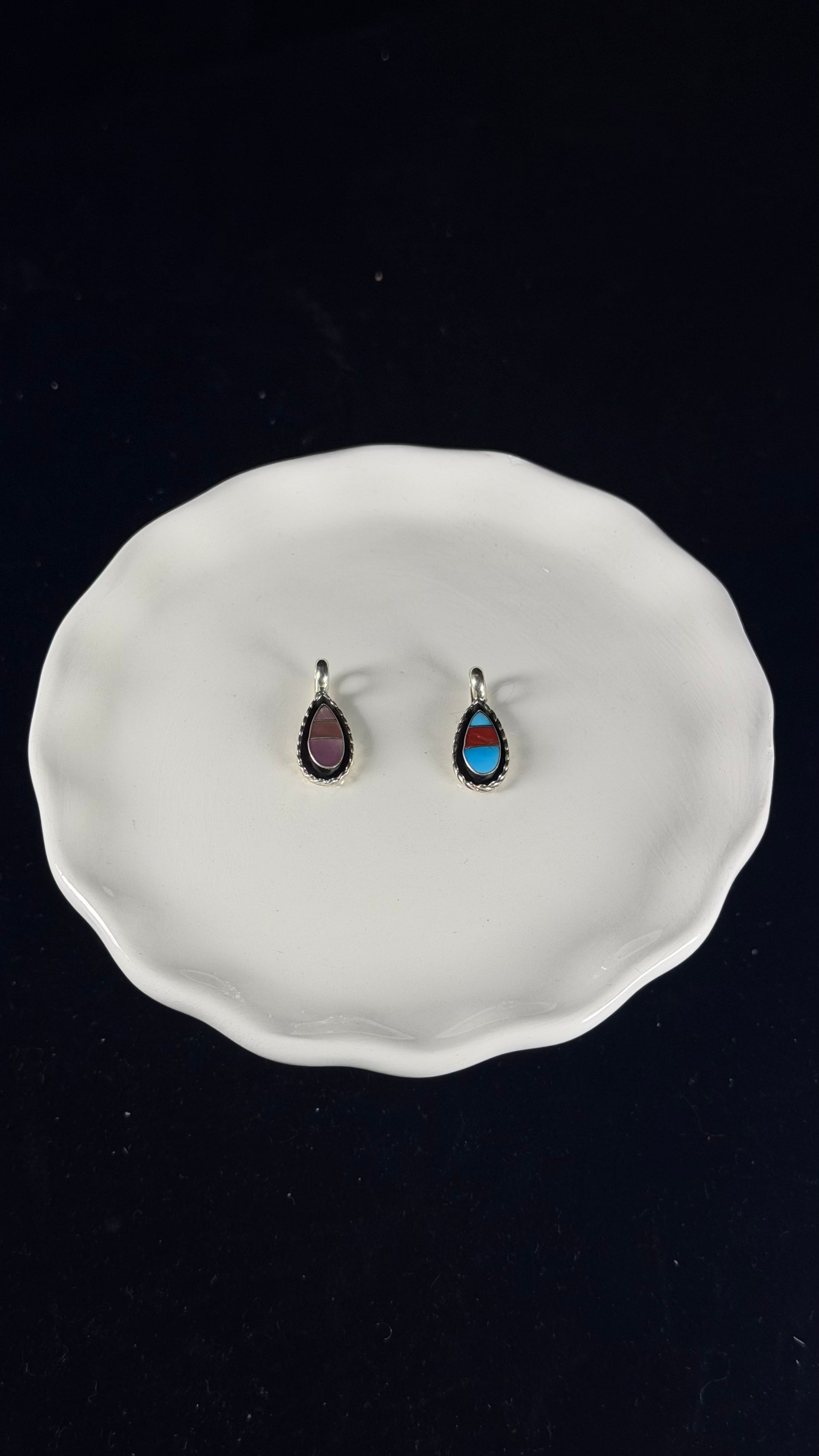 Zuni Made Sterling Silver Inlay Pendant
