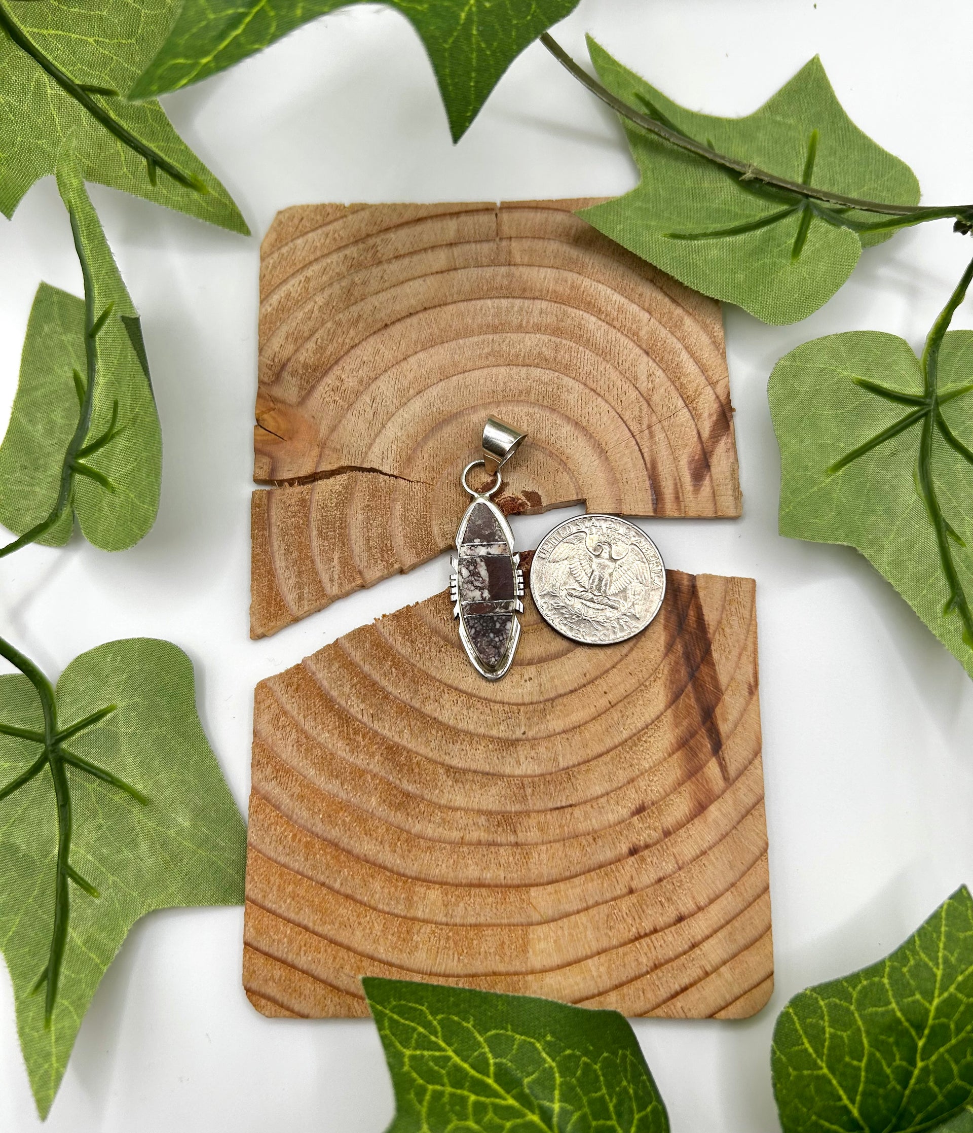 Navajo Made Wild Horse  & Sterling Silver Pendant