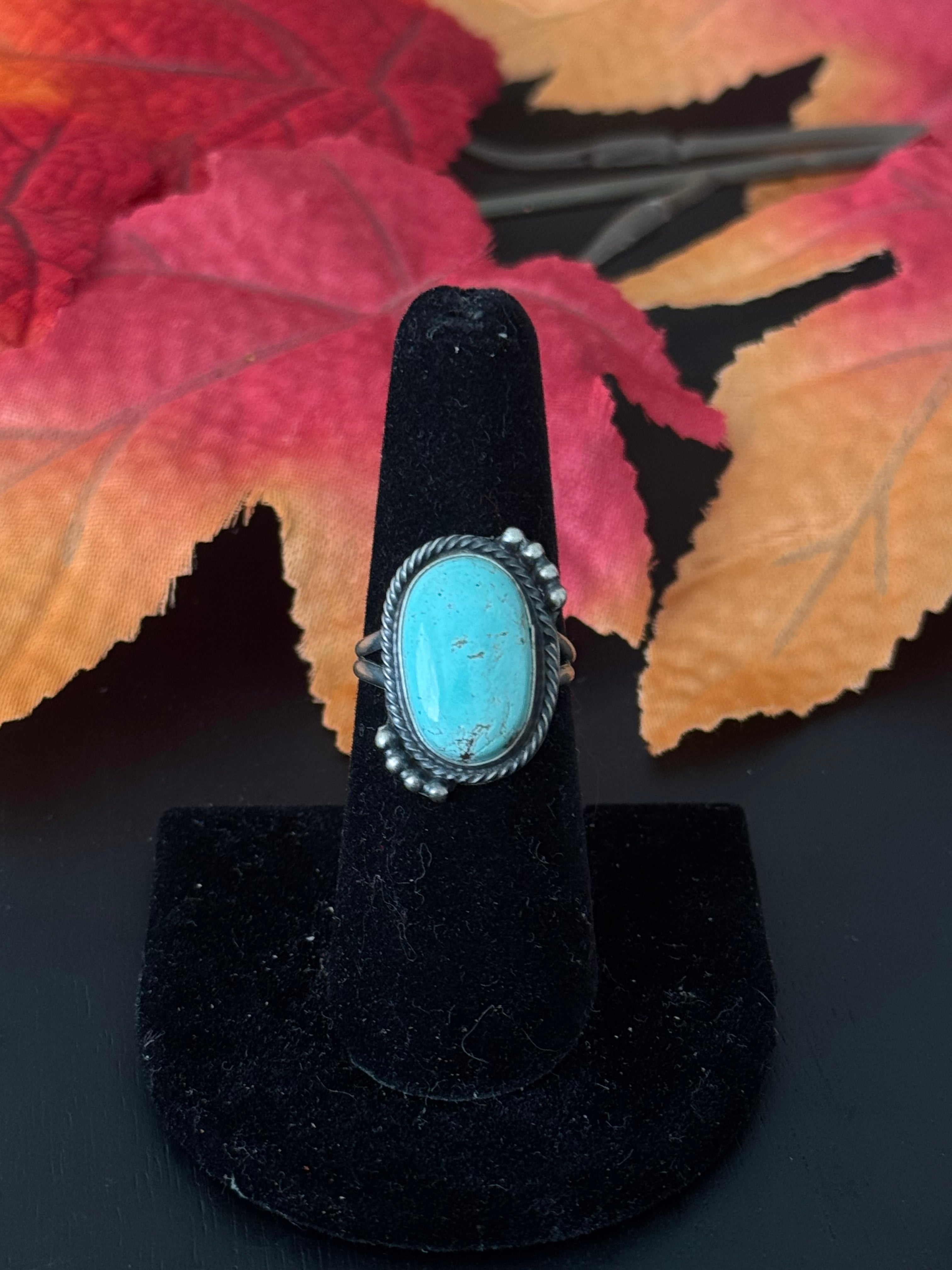 Navajo Made Royston Turquoise & Sterling Silver Ring