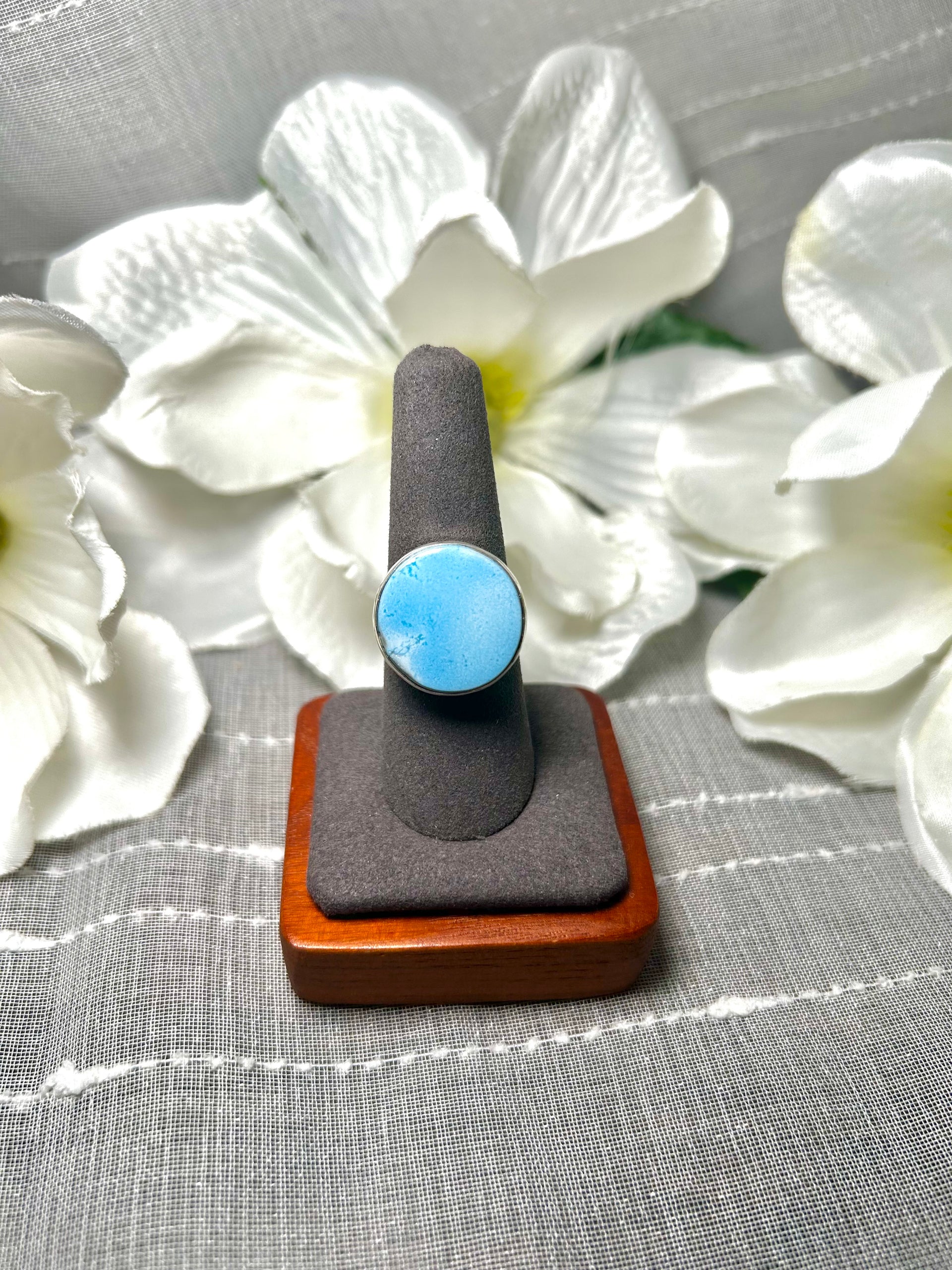 Carlos Francisco Golden Hill  Turquoise & Sterling Silver Ring Size 8