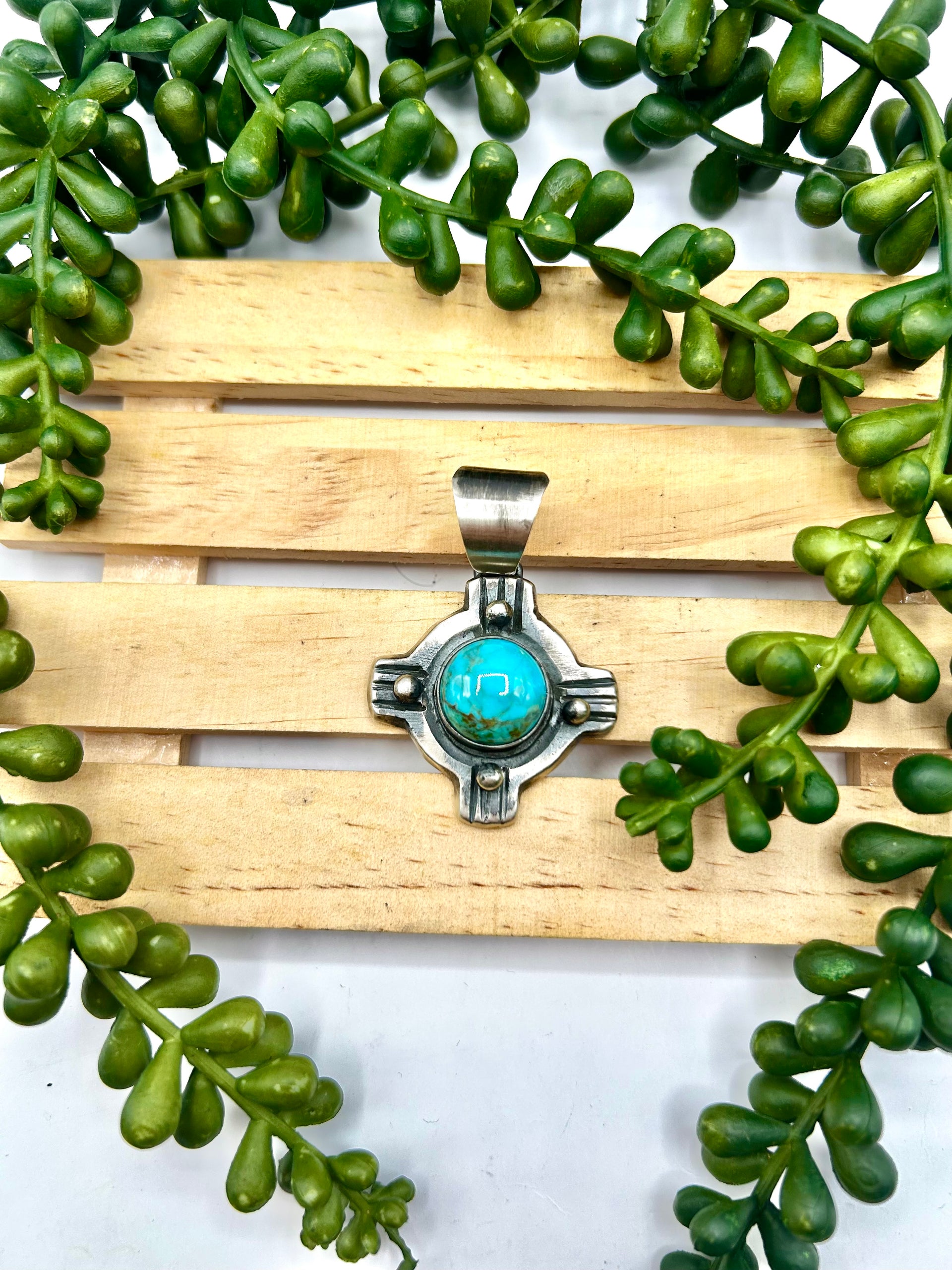 Chimney Butte Kingman Turquoise & Sterling Silver Pendant