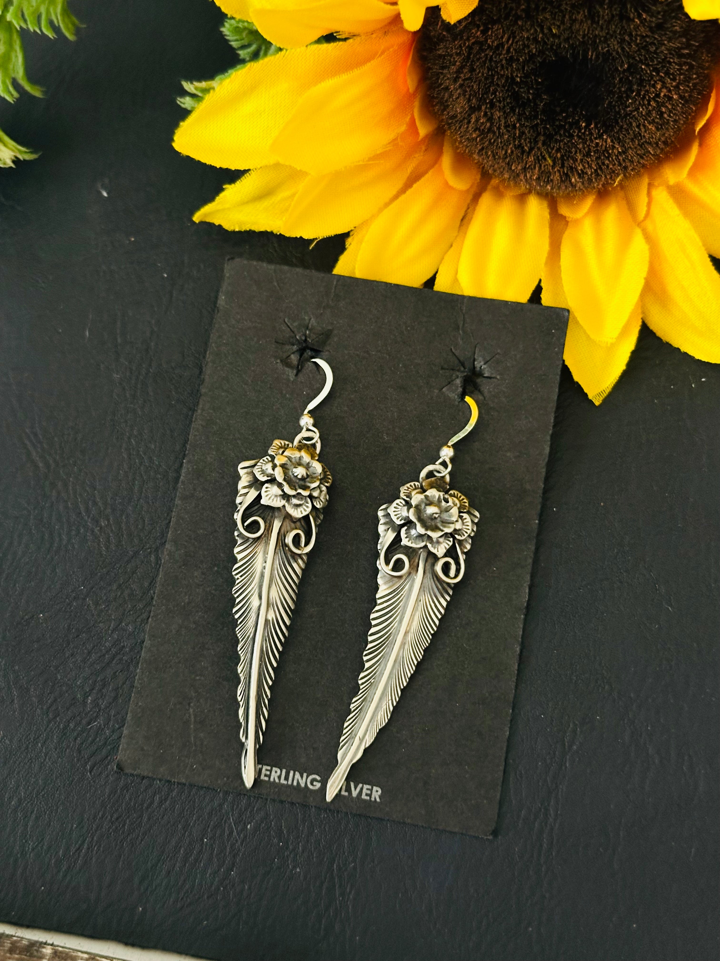 Belinda Begay Sterling Silver Dangle Earrings