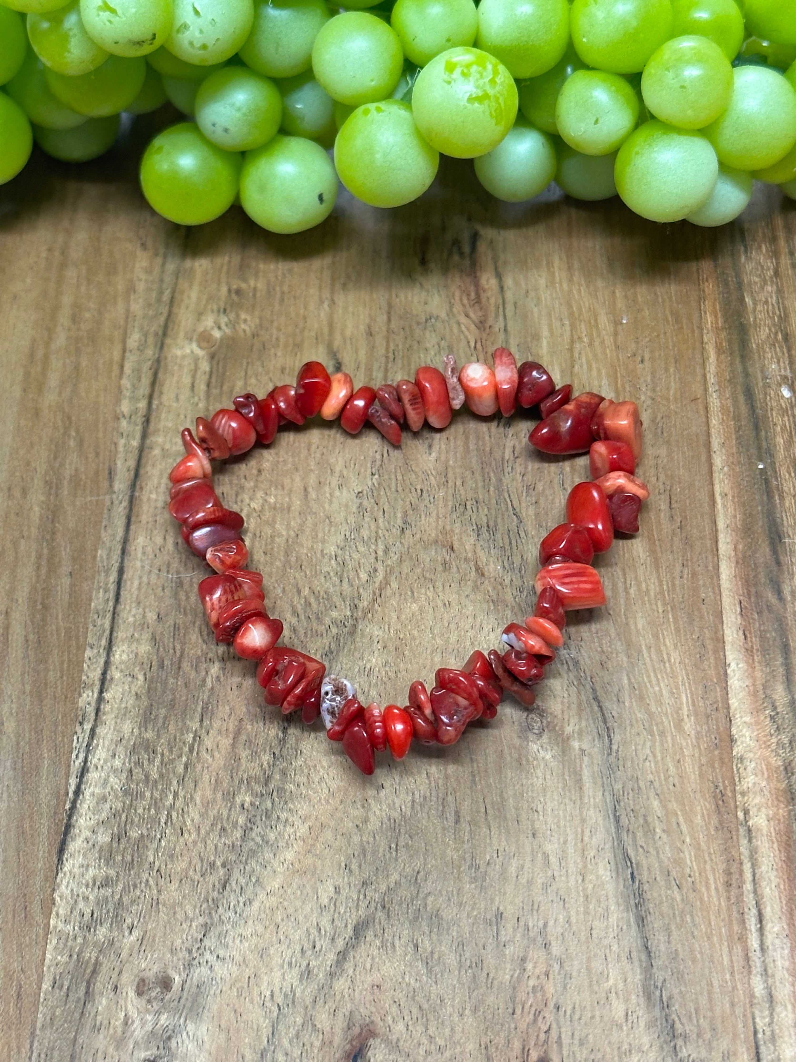 Southwest Strung Bamboo Coral Bracelet